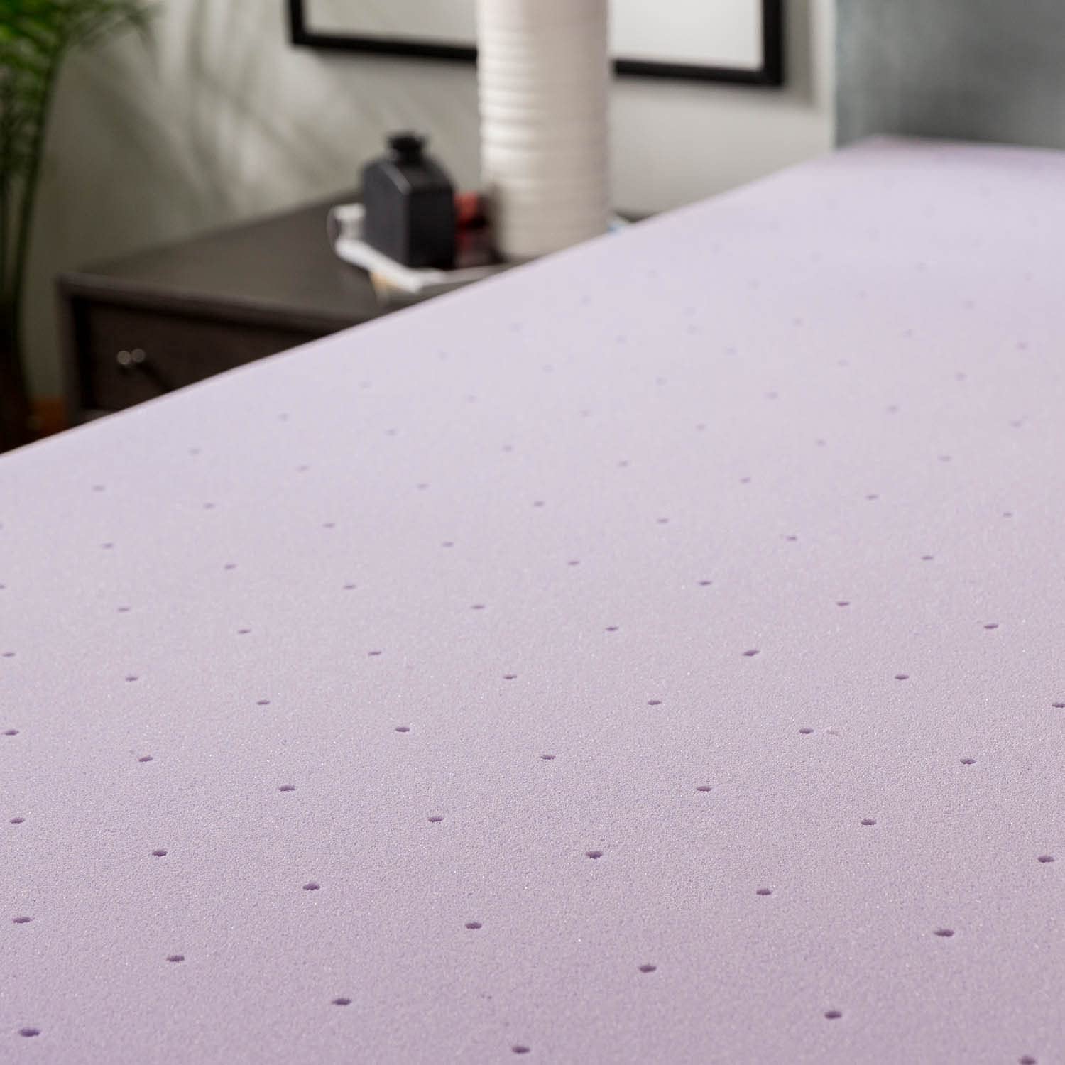 LUCID 3 Inch Lavender Infused Memory Foam Mattress Topper - Ventilated Cooling Design - Queen Size Bed Topper for Pressure Relief & Back Pain - Perfect for Hot Sleepers & Allergy Sufferers