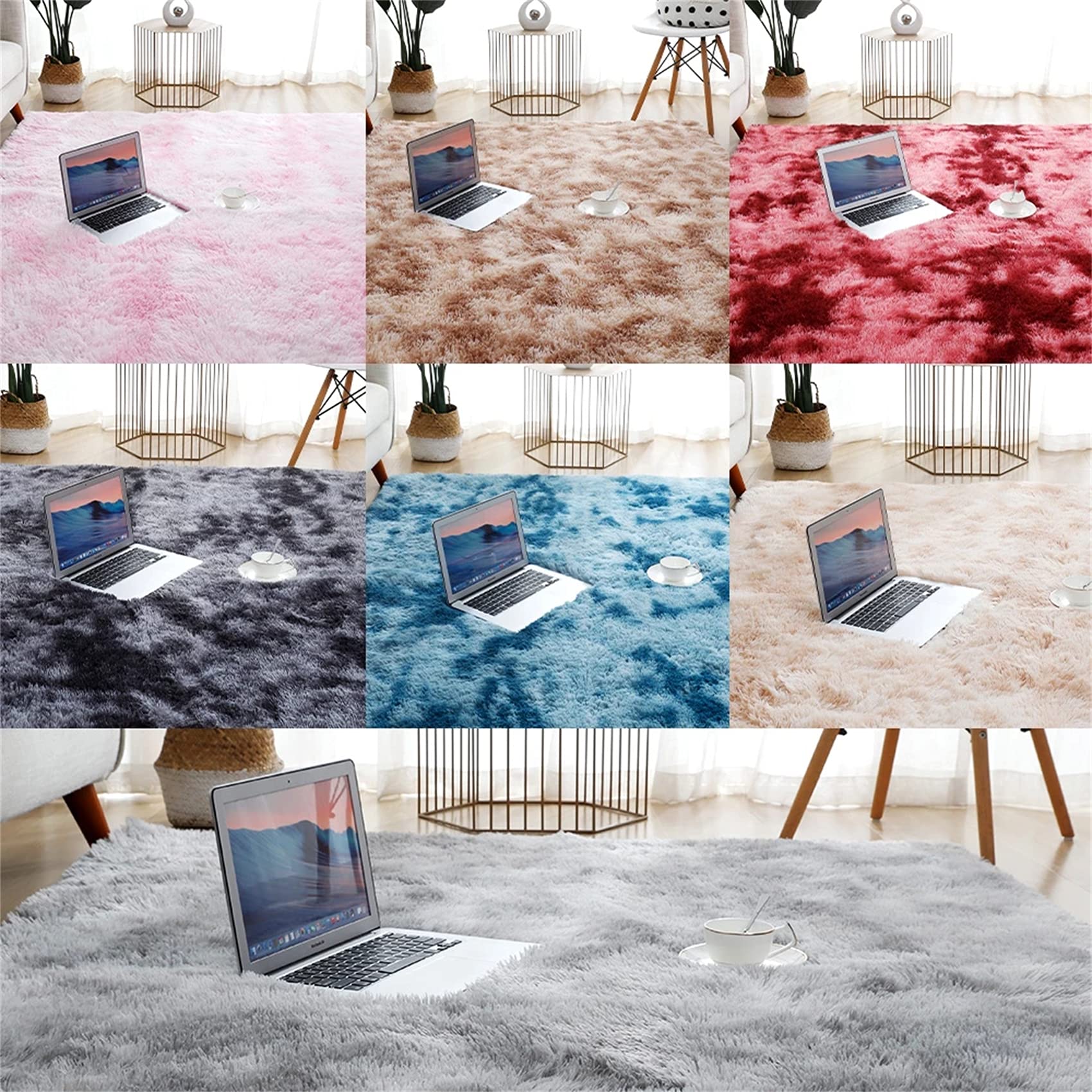Soft Shaggy Area Rugs for Living Room & Bedroom - Anti-Slip Modern Fluffy Carpet for Home Decor - Large 140x200cm Black Floor Mat - Perfect for Hallway, Kids Room & Cozy Spaces