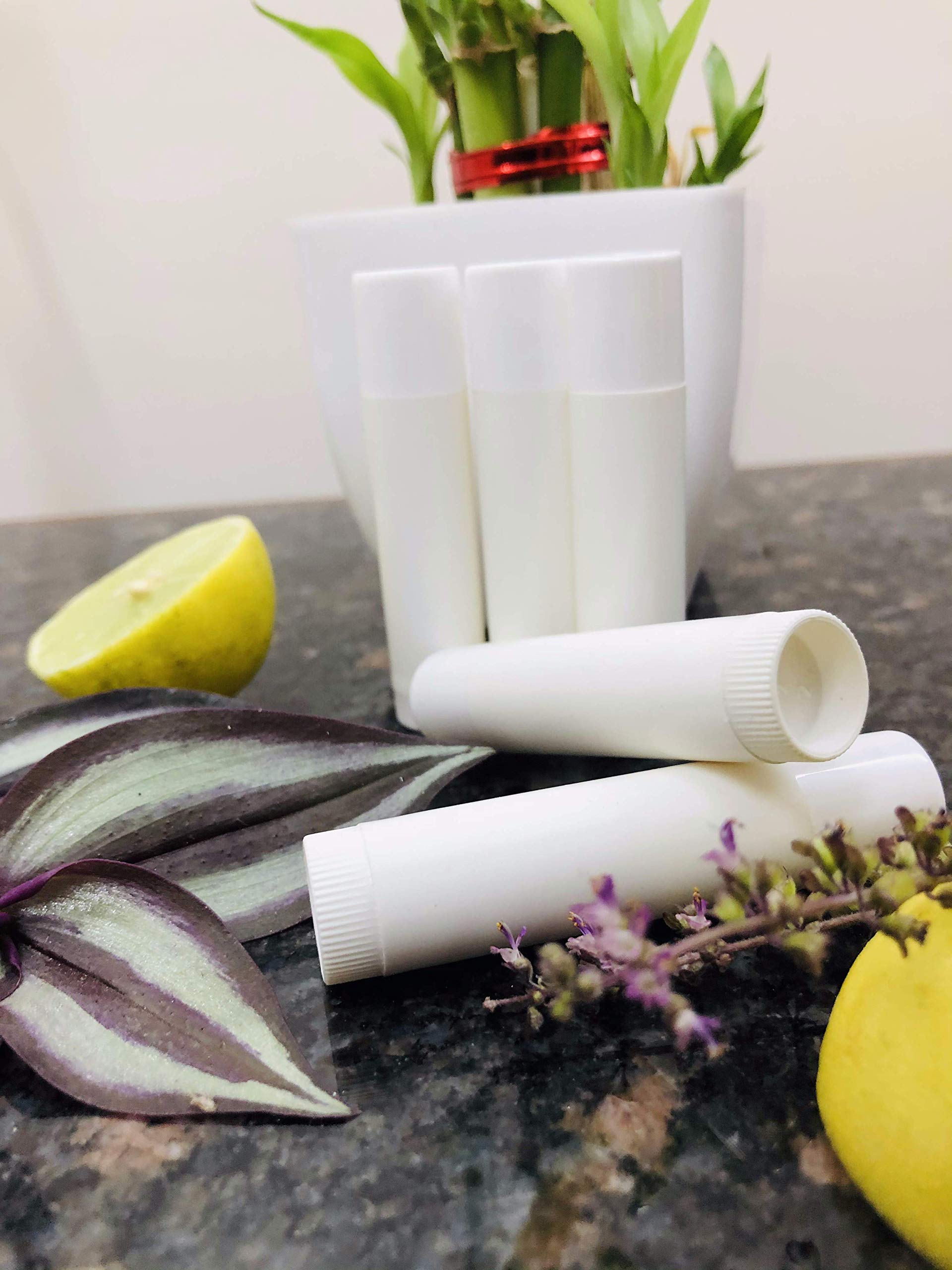 50pcs Empty Lip Balm Tubes - White Chapstick Containers for DIY Lip Gloss & Balm - Perfect for Homemade Cosmetics, Travel Size, and Gift Packaging