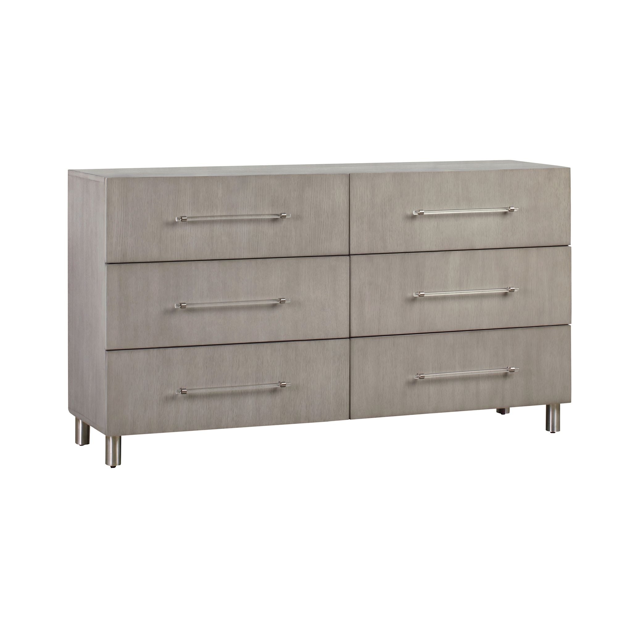 Argento 6-Drawer Dresser in Misty Grey - Modern Bedroom Storage Furniture for Home Organization & Stylish Decor