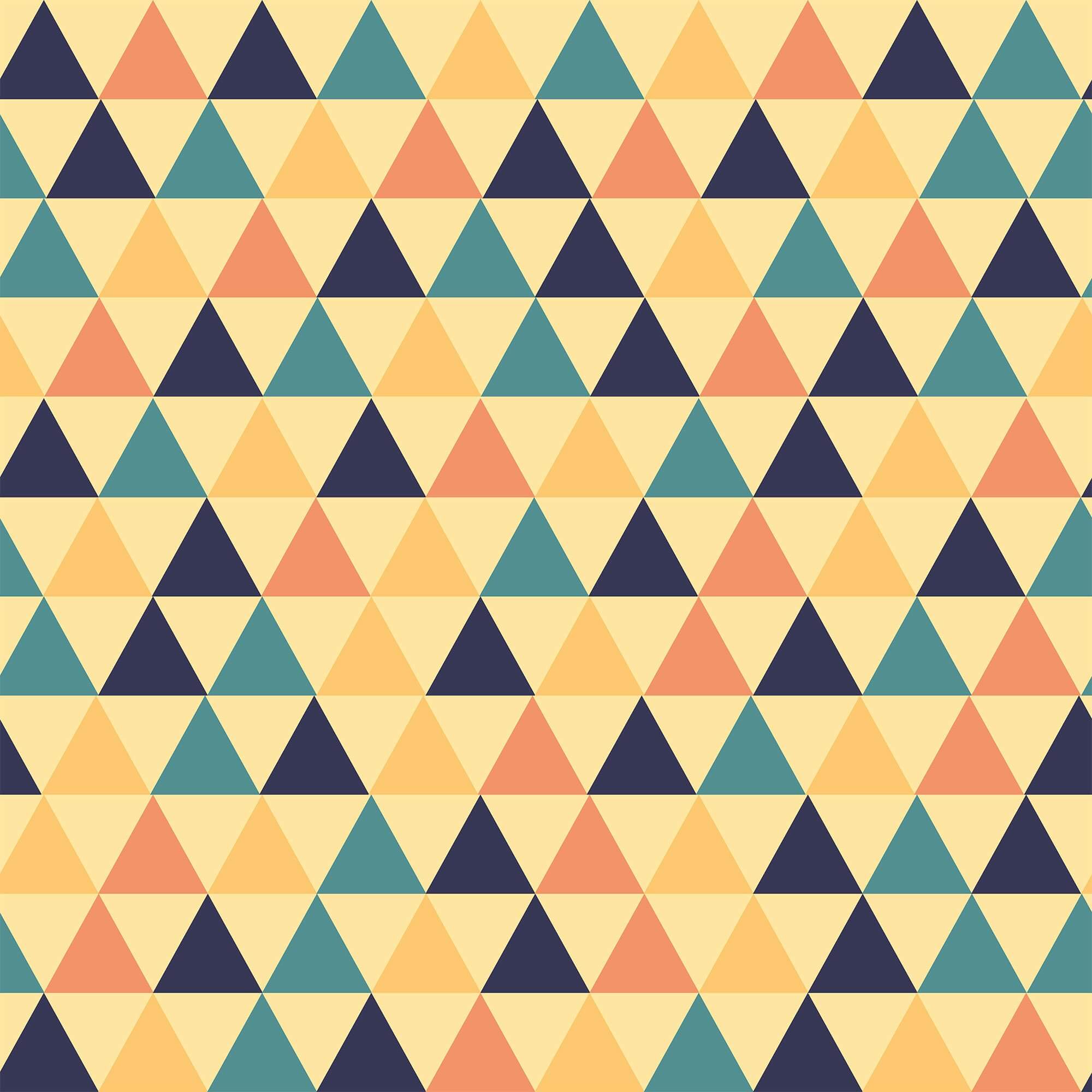 Yellow Triangles Geometric Peel and Stick Removable Wallpaper 3339 - Self-Adhesive Wall Decor for Bedroom, Living Room, Nursery & Office