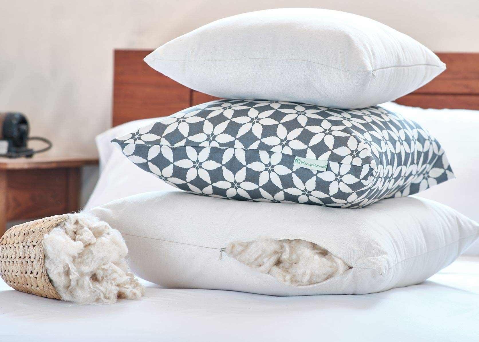 Organic Kapok Decorative Pillow with Soft Twill Cover - Eco-Friendly Home Decor for Living Room, Bedroom & Sofa