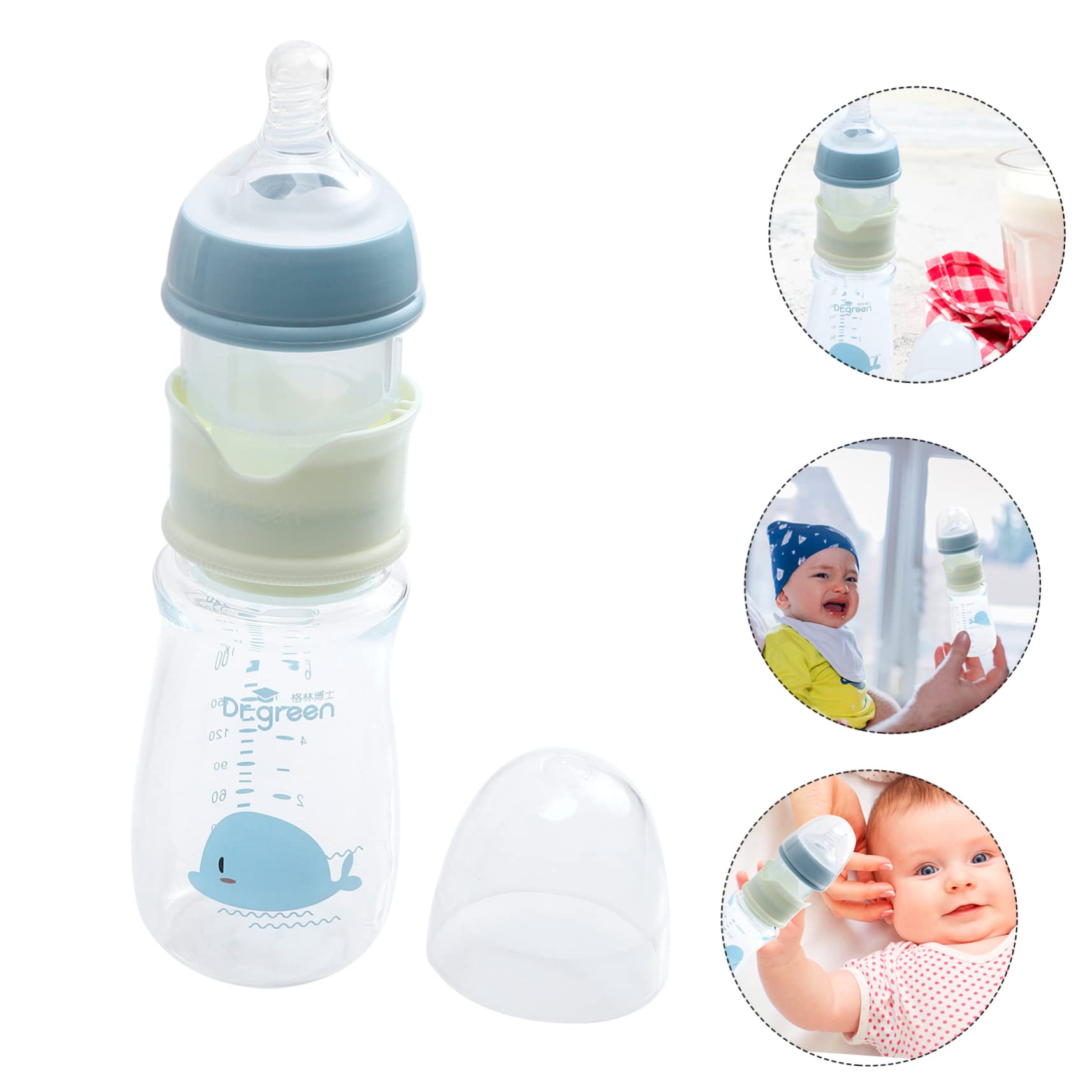 iBasenice 5-Pack Portable Baby Bottle Storage Organizer - Insulated Glass Milk Bottle Holder for Travel, Daycare & On-the-Go Feeding (Perfect for Breastmilk, Formula & Baby Food Storage)