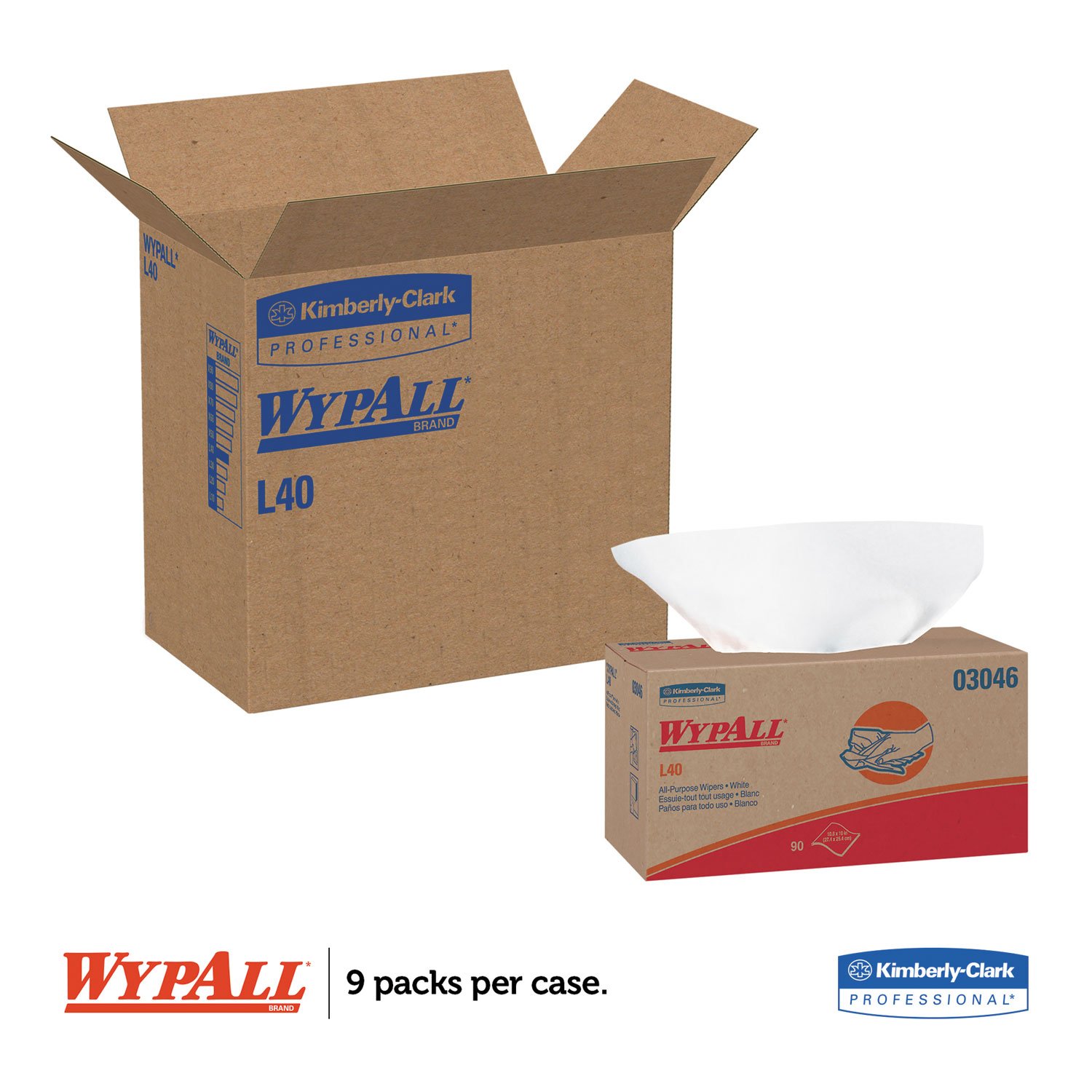 WypAll L40 Disposable Cleaning and Drying Towels (03046) - Industrial Strength Absorbent Wipes for Workshop, Garage, and Home Use