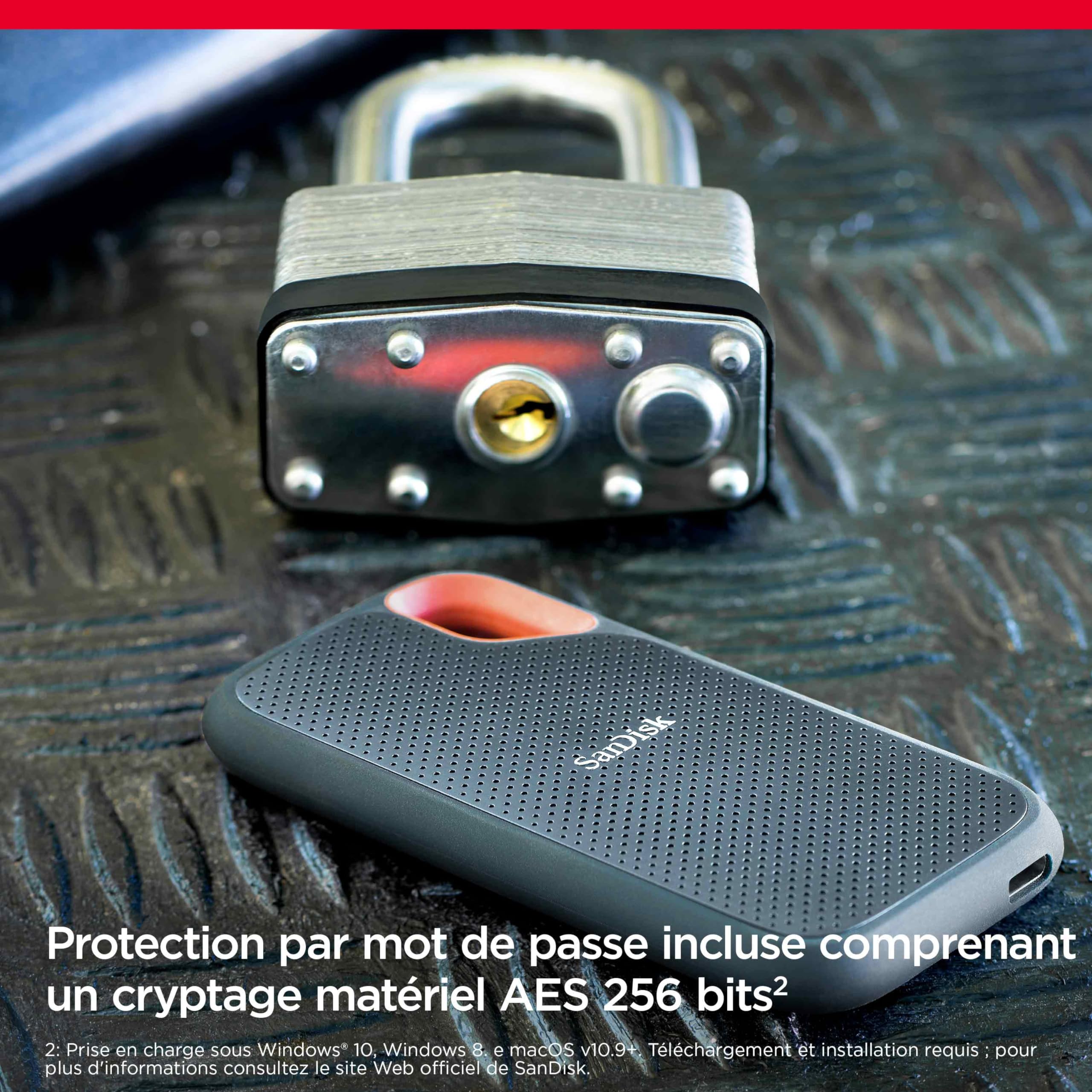SanDisk Extreme Portable SSD 1TB - High-Speed External SSD with up to 1050MB/s Read & 1000MB/s Write Speeds - USB-C, IP65 Dust & Water Resistant - NVMe SSD with Carabiner Clip (Black) - Perfect for Travel, Photography & On-The-Go Data Storage
