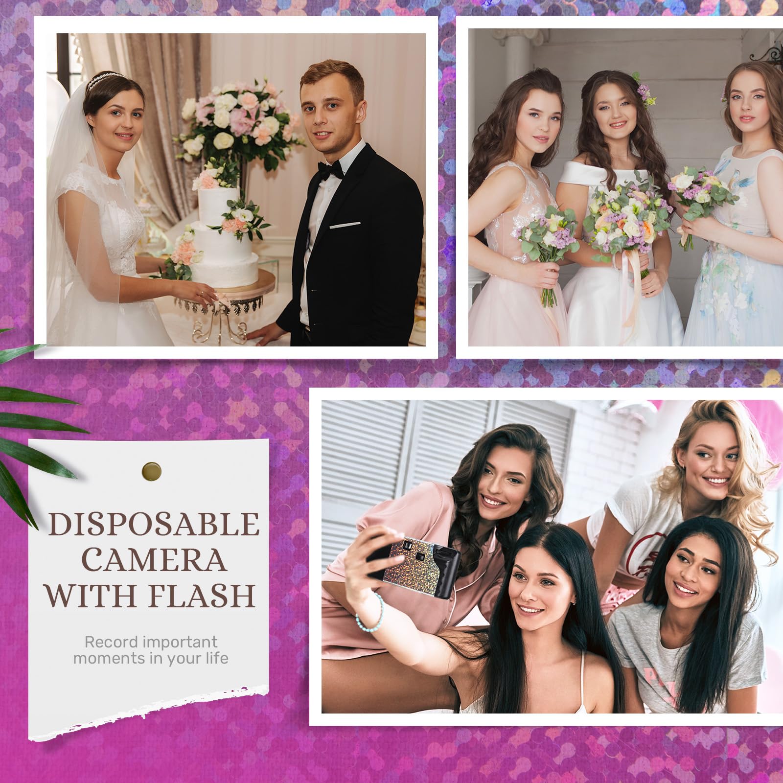 Treela 6 Pack Disposable Cameras for Weddings, Bachelorette Parties & Events - 35mm Single Use Flash Cameras Bulk for Birthday, Concert, Travel, Anniversary - Perfect Party Favors & Vacation Gifts (Rainbow Style) - Capture Memories at Weddings, Parties & Special Events