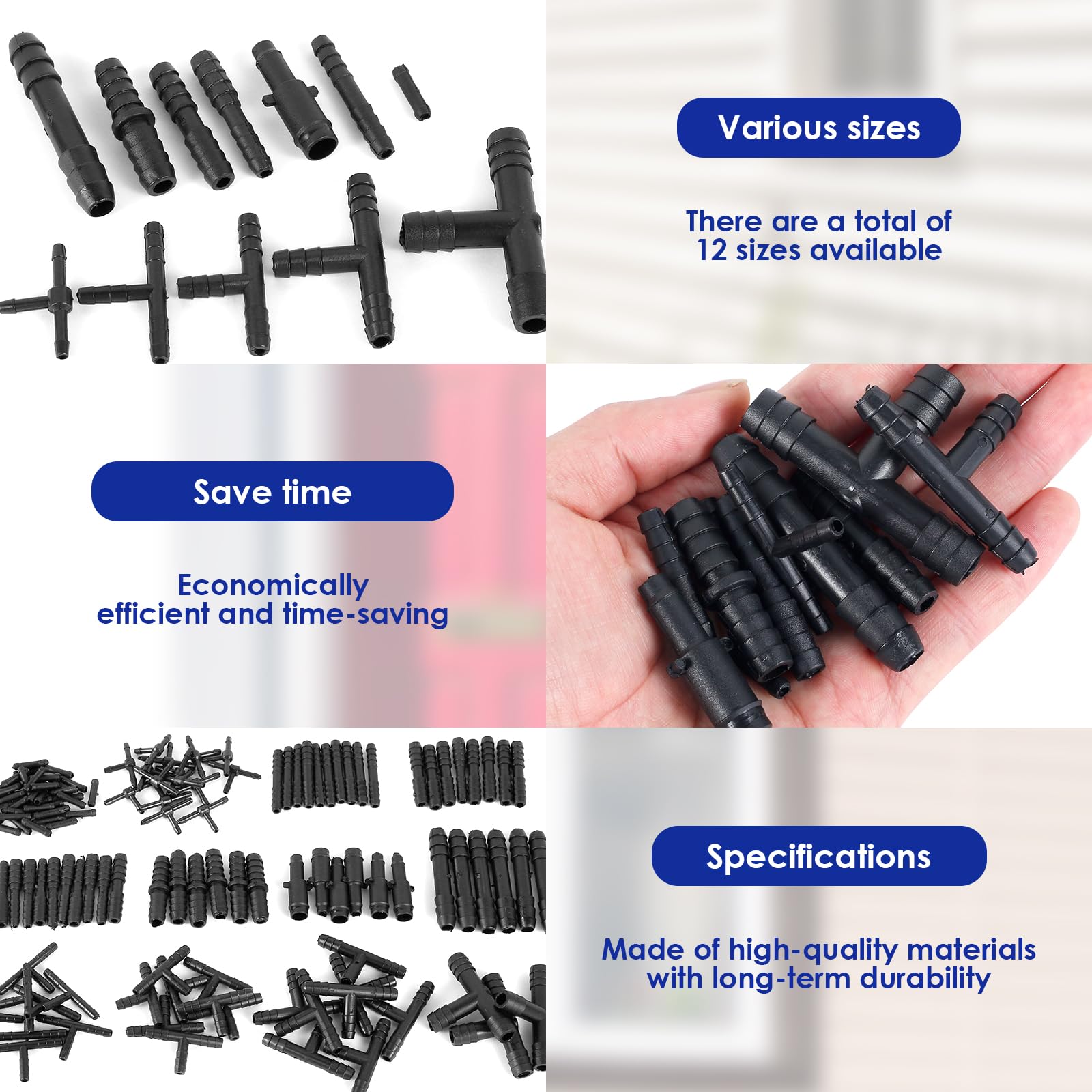 128 Pcs Nylon Vacuum Connector Assortment Kit - 12 Sizes Heat Resistant (240℃) Automotive Hose Fittings for Car, Truck, Marine & Industrial Use - Perfect for Engine Repairs, HVAC Systems & DIY Projects