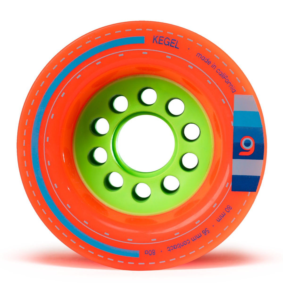 Orangatang Kegel 80mm 80a Longboard Wheels - High Performance Cruising & Downhill Skateboard Wheels for Smooth Rides on Rough Pavement