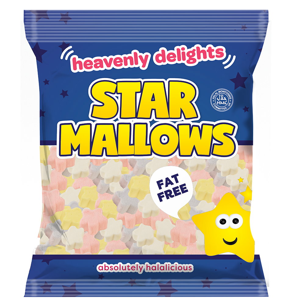 Star-Shaped Marshmallows - Fun & Fluffy Candy for Baking, Hot Cocoa & Campfire S'mores - Perfect for Desserts, Parties & Kids Snacks