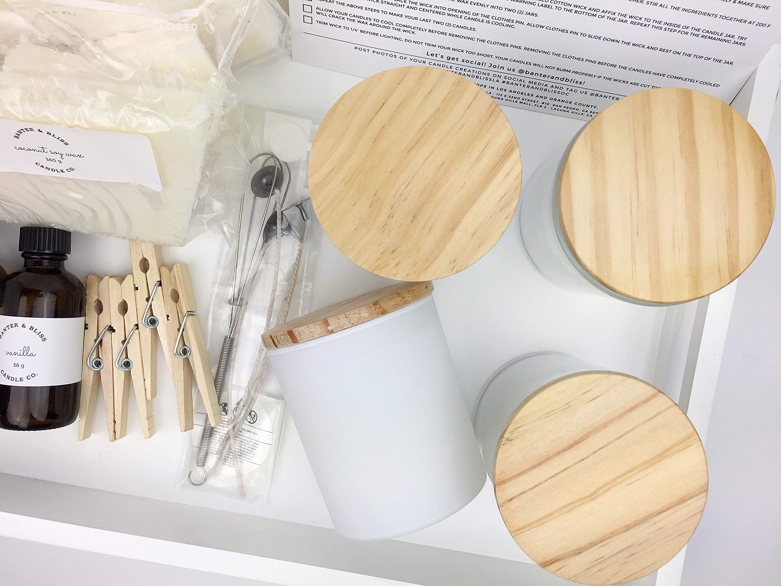Banter & Bliss DIY Coconut Wax Candle Making Kit - 32-Piece Set for 4 Handmade 7 oz Candles | Eco-Friendly, Minimalist & Modern Home Decor | Perfect for Gifts, Weddings, Relaxation & Aromatherapy