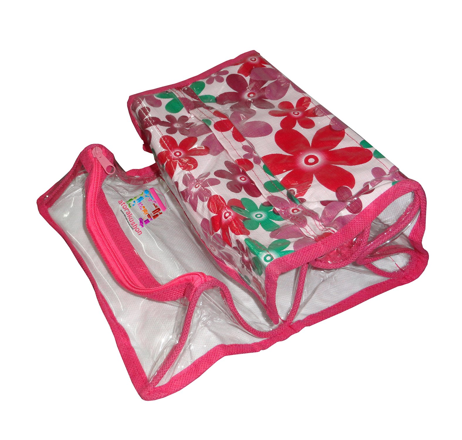 Atorakushon® Pink Fabric Cosmetic Organizer - 2 Pack Waterproof Makeup Bag & Jewelry Pouch for Travel, Gym, Daily Use - Unisex Toiletry Kit for Women & Men