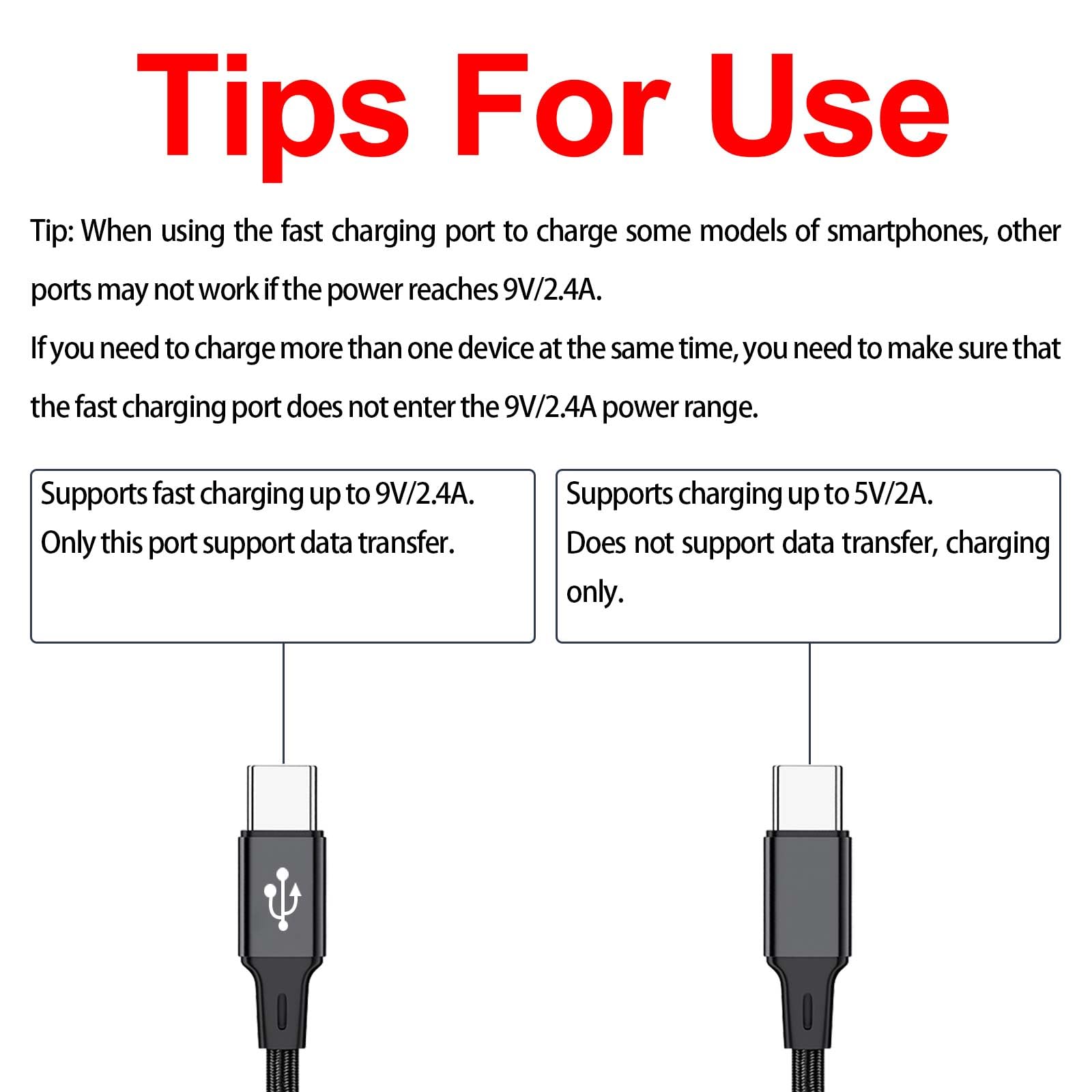 Premium 4ft 2-in-1 USB-C to Dual USB-C Charging Cable | Fast Charger Splitter (1 Input 2 Output) | Compatible with iPhone 15/16 Pro/Air, Samsung Galaxy S24, Google Pixel, LG, Moto & More | Perfect for Travel, Office & Multi-Device Charging
