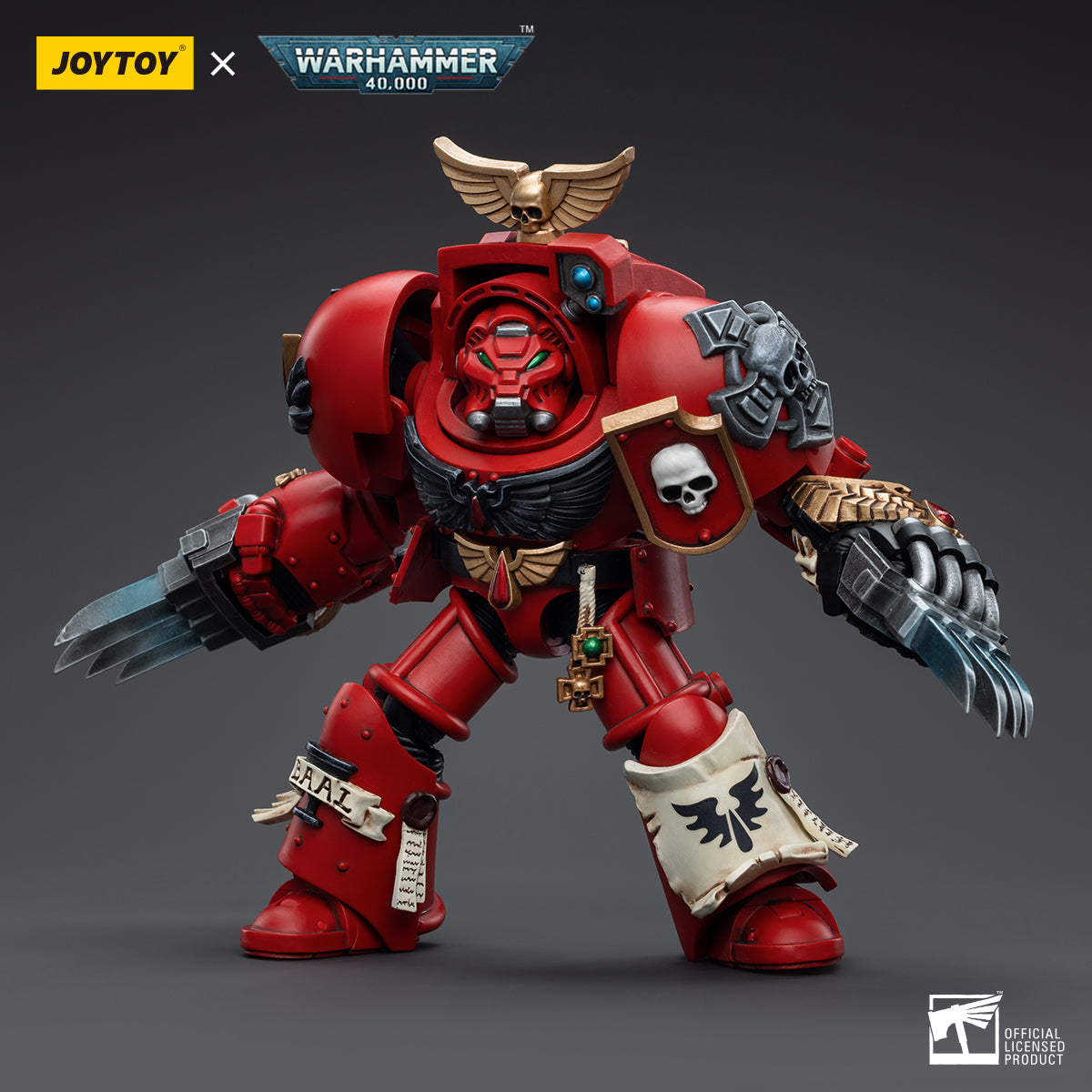 JOYTOY 1/18 Scale Warhammer 40K Blood Angels Assault Terminators Action Figure Set (3-Pack) - Collectible Miniatures for Tabletop Gaming & Display