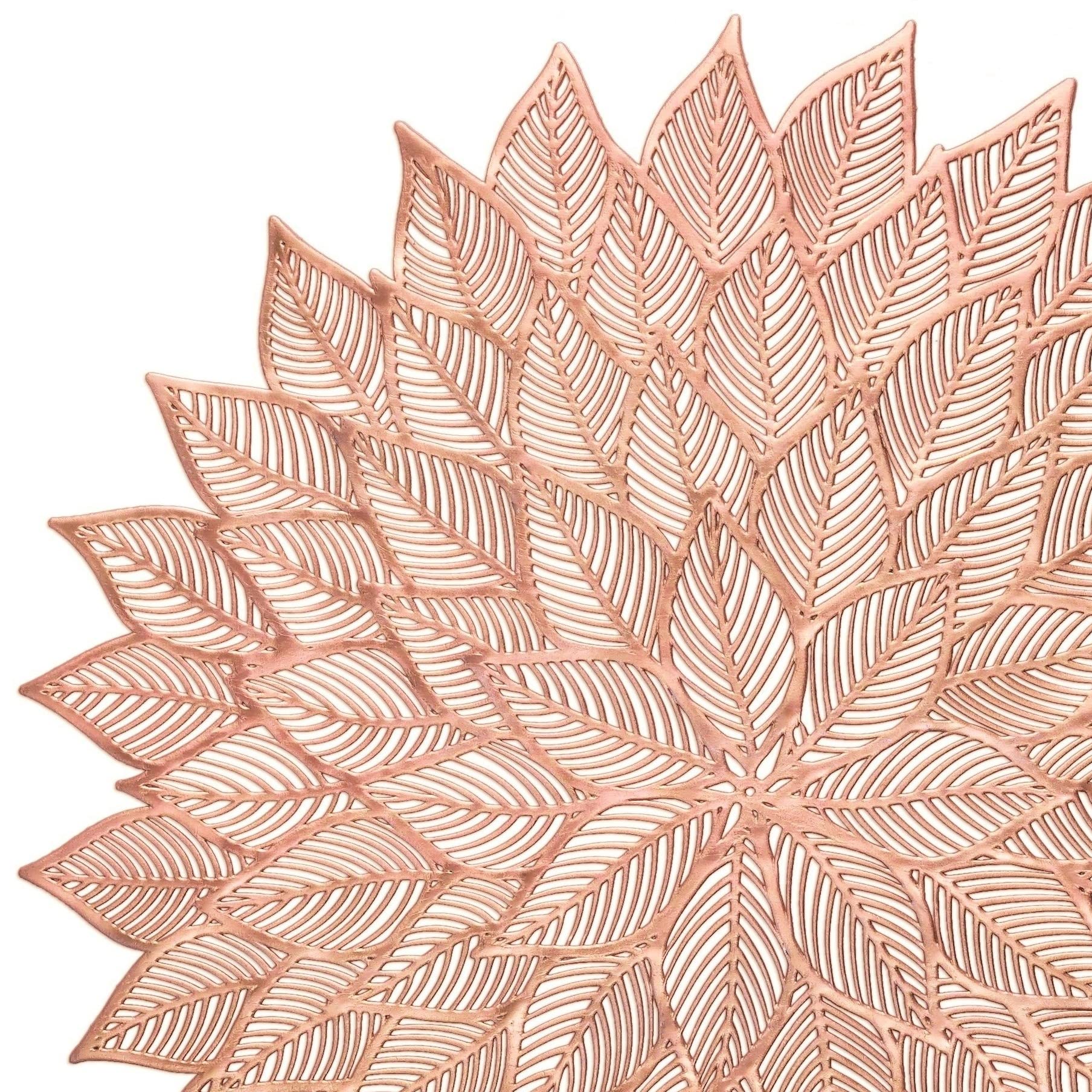 120-Piece Pressed Vinyl Metallic Placemats Set - Elegant Rose Gold Wedding Table Decor for Parties, Banquets & Special Occasions