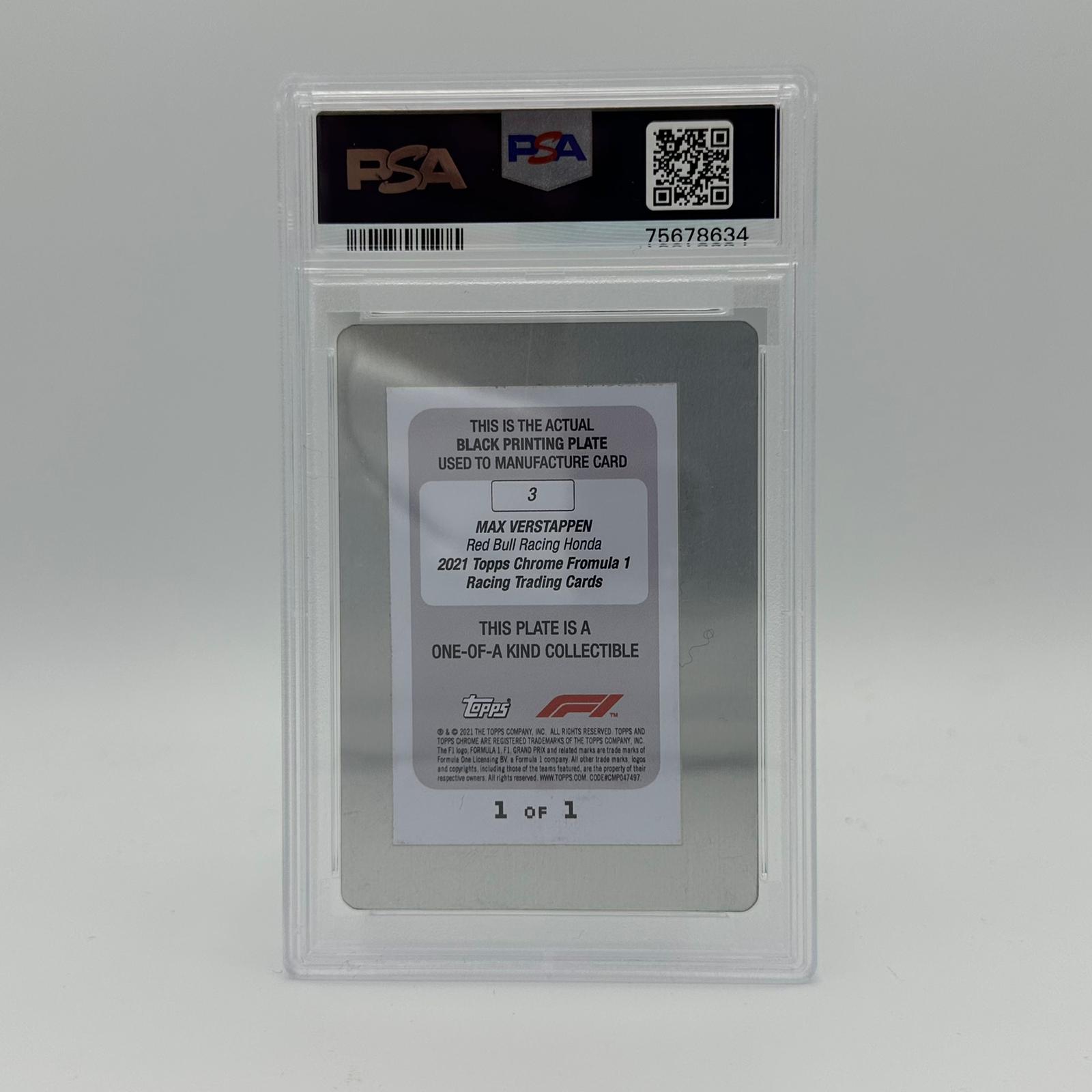 Max Verstappen #3 Black Printing Plate Chrome 2021 - Limited Edition Collectible for Formula 1 Fans & Racing Memorabilia Enthusiasts - Perfect for Display, Gifts, and Sports Collections