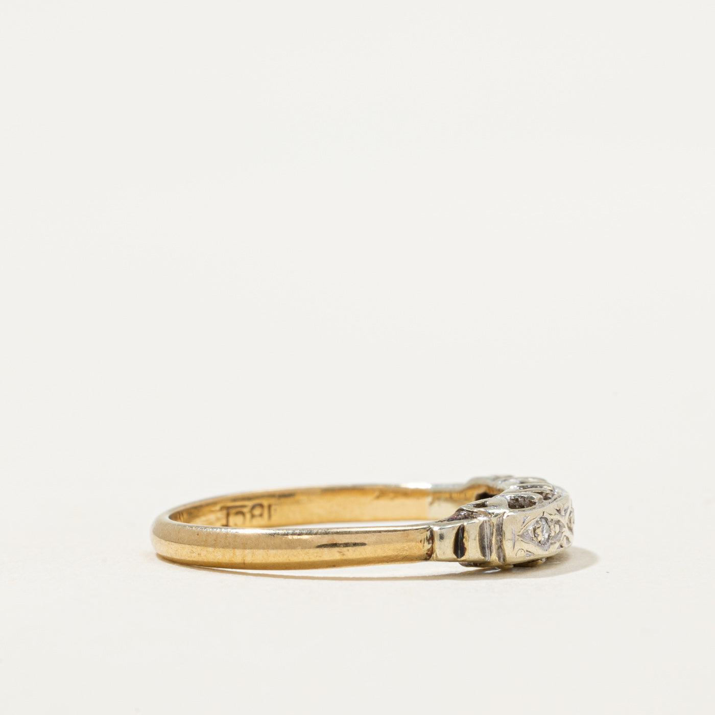 Diamond Textured Band Ring | 0.02ctw | Size 4.75 | Wedding, Engagement, Anniversary Gift for Women | Stackable Ring for Everyday Elegance