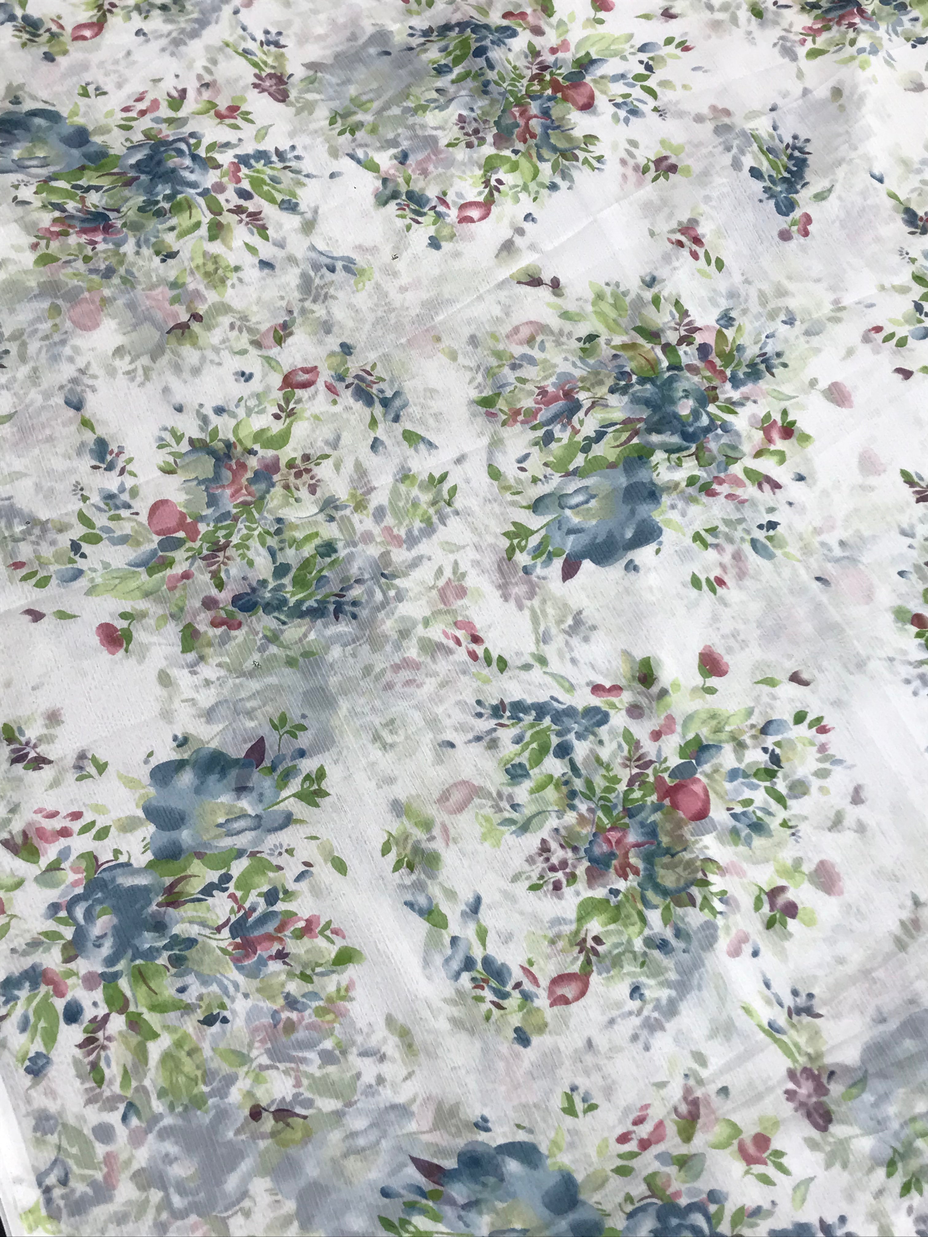 Elegant White Floral Chiffon Saree for Women - Perfect for Weddings, Parties & Special Occasions