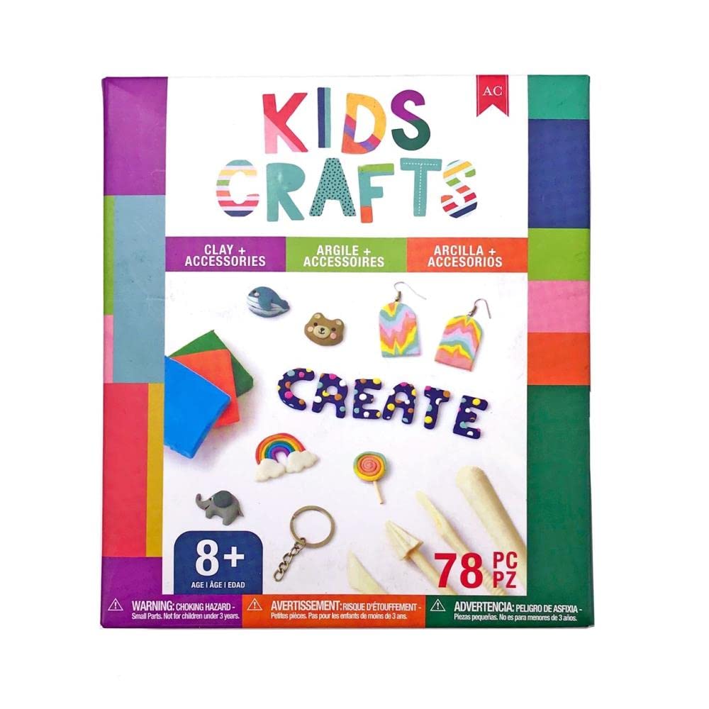 American Crafts Kids Oven Bake Clay Kit - 24 Colors Non-Toxic Modeling Clay Set for DIY Arts & Crafts, Perfect for Birthday Gifts, Classroom Projects & Creative Playtime