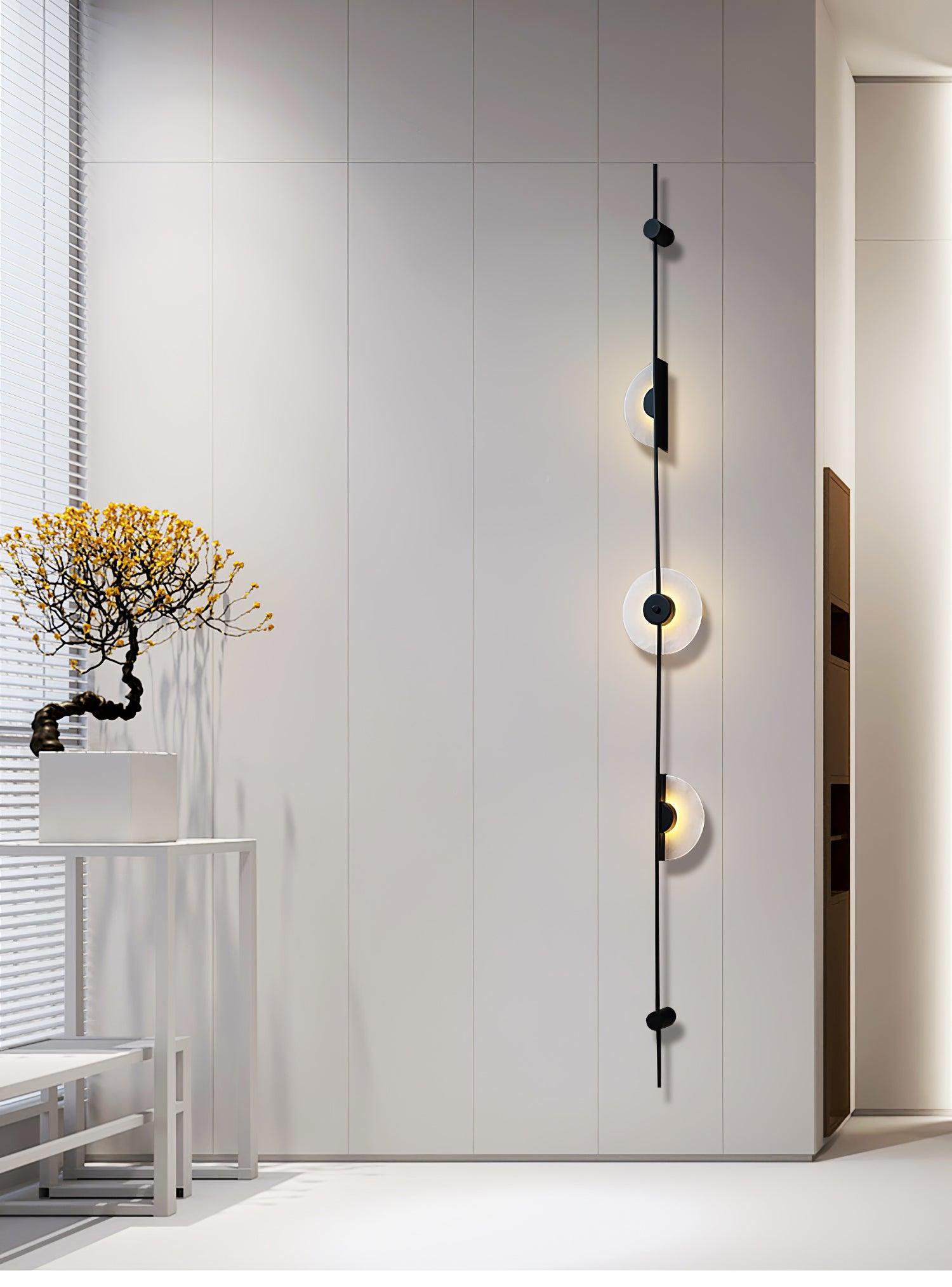 Elegant Alabaster Vertical Wall Sconce - Modern LED Light Fixture for Bedroom, Hallway & Living Room Decor
