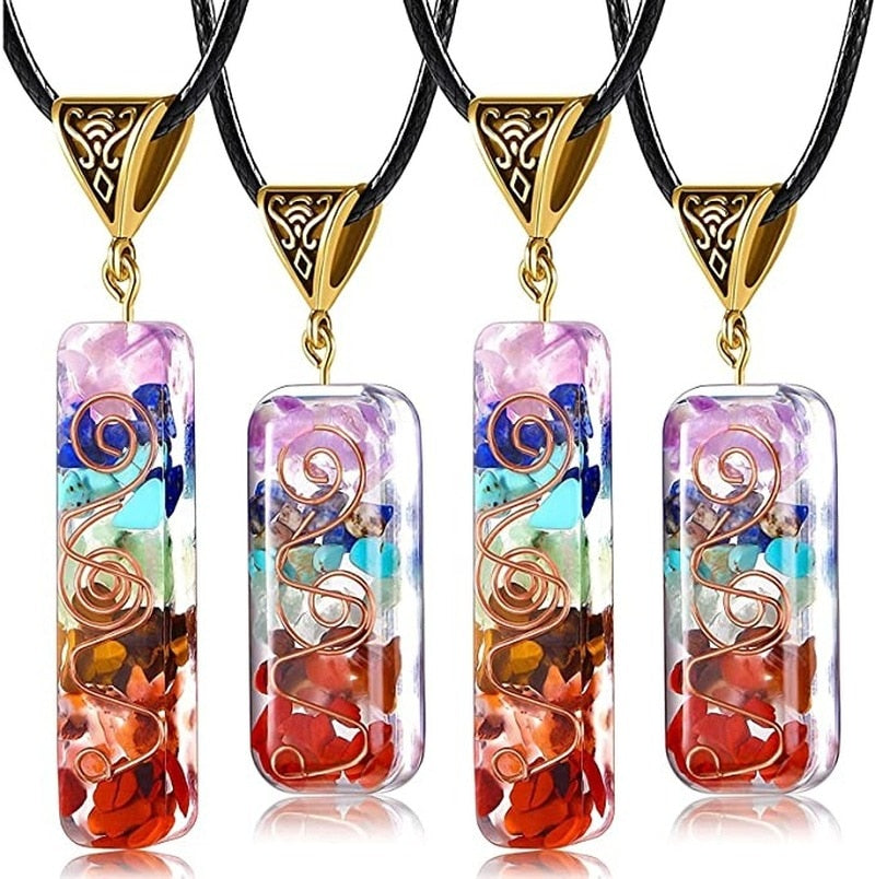 Retro Reiki Healing Energy Crystal Pendant - Natural Stone Necklace for Yoga, Meditation & Spiritual Balance | Chakra Alignment Jewelry Gift