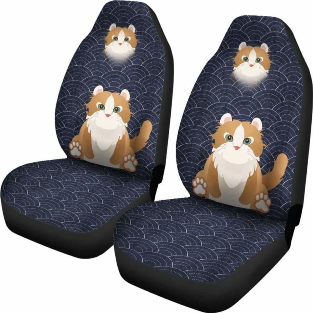 Premium American Curl Car Seat Covers - Universal Fit for Most Vehicles (3-Piece Set, Model 112428) - Protect & Style Your Car Interior for Daily Commutes & Road Trips