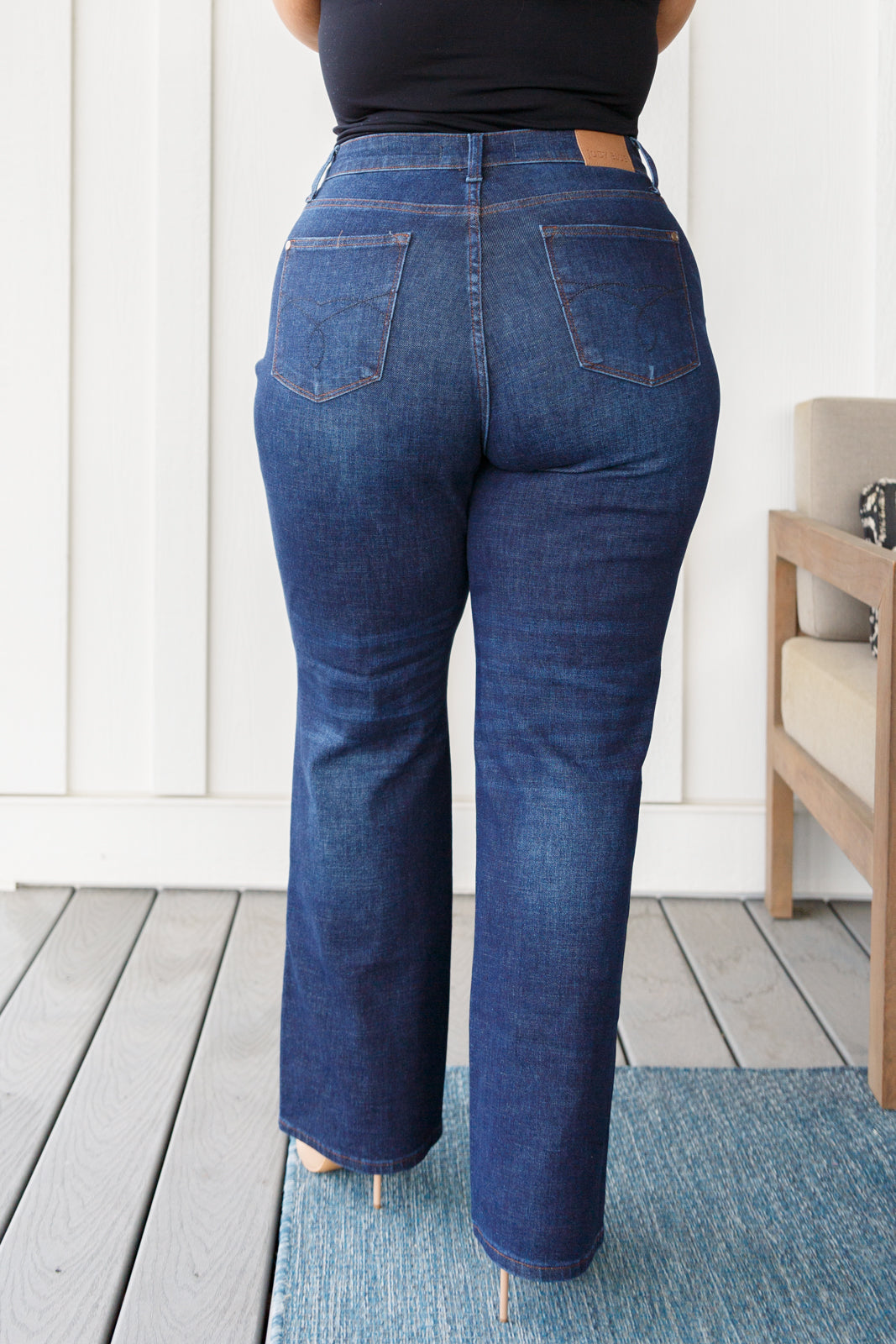Arlo High Rise Button Fly Straight Jeans for Women - Classic Denim Pants for Casual & Office Wear