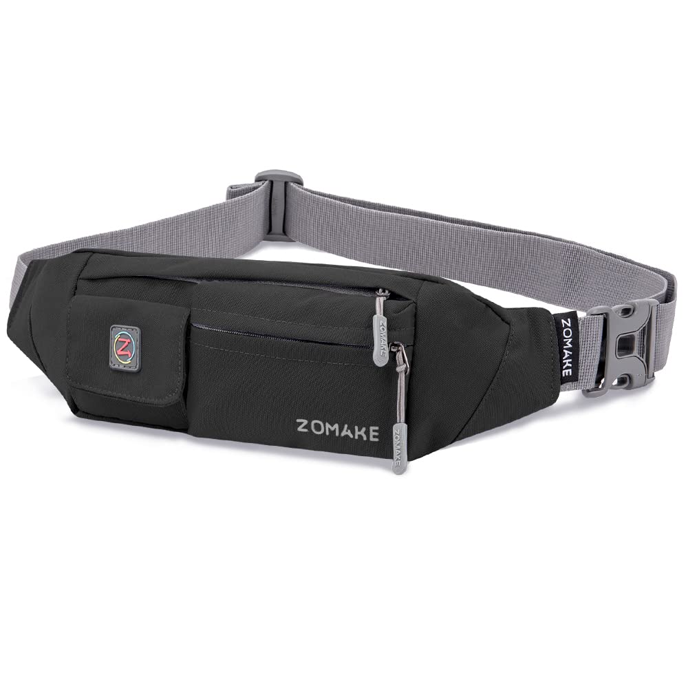 ZOMAKE Adjustable Crossbody Fanny Pack for Women & Men - Water Resistant Waist Bag, Small Runners Belt Bag for Running, Travel, Hiking - Fits All Phones & Essentials - Perfect for Gym, Work & Outdoor Adventures
