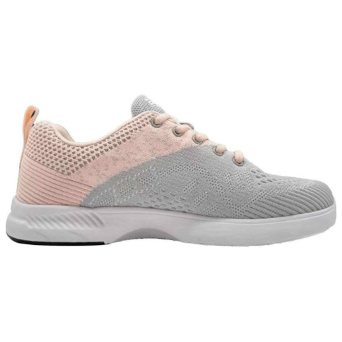 ELITE Women's Comfortable Lace-Up Grey/Peach Bowling Shoes - Perfect for Bowling Leagues, Tournaments & Casual Play