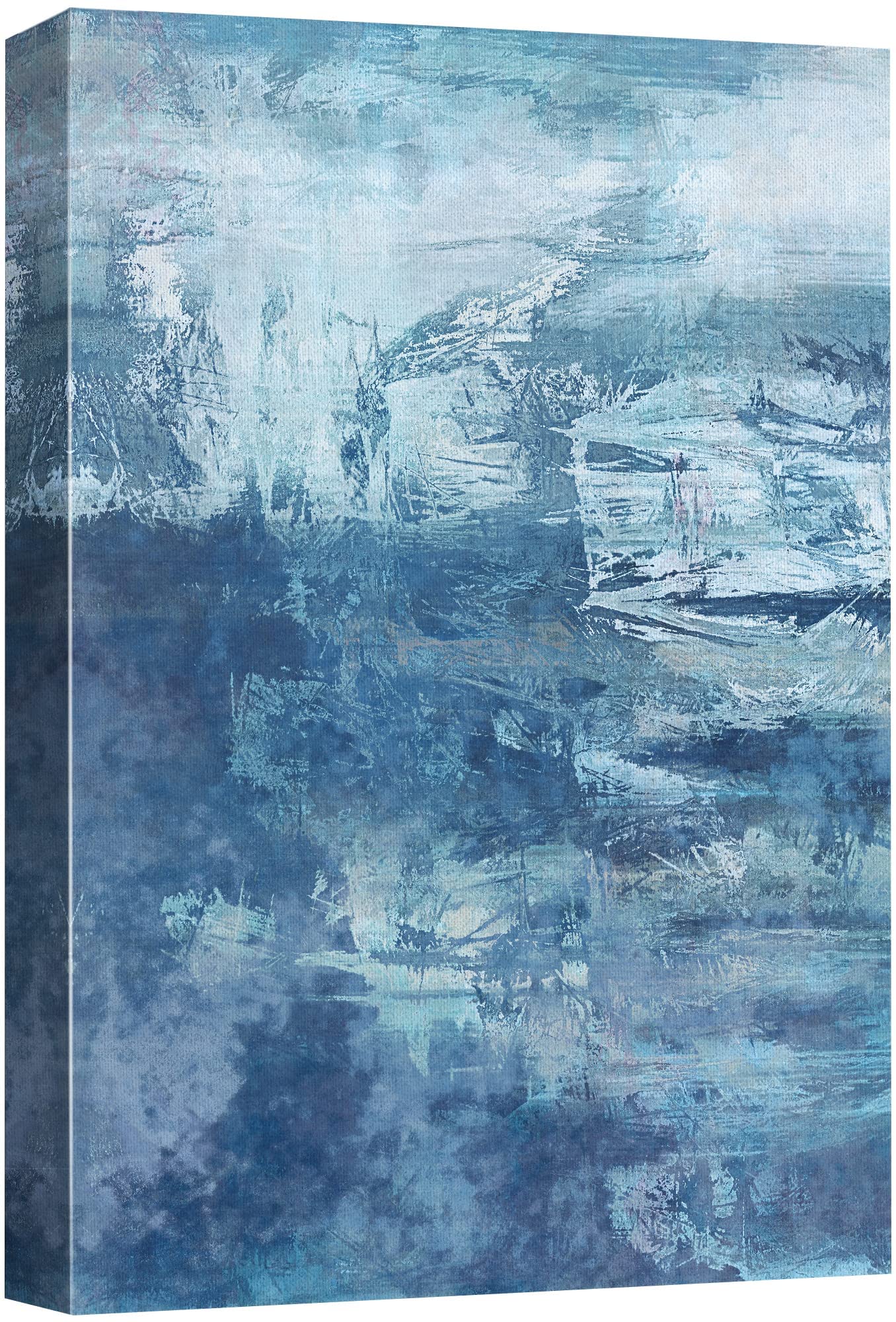 Wall26 - Abstract Blue Artwork Gallery - Canvas Wall Art Print - 32x48 Inches - Modern Home & Office Decor for Living Room, Bedroom, Dining Area