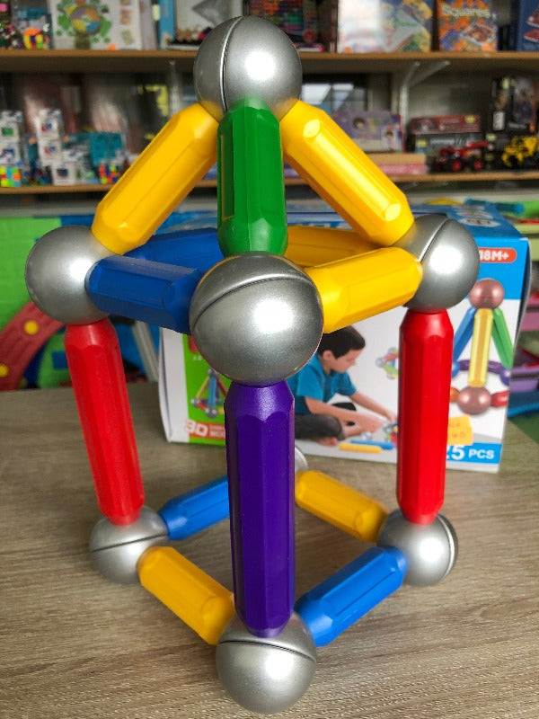 Smart Builders Magnetic Rods and Balls - STEM Educational Construction Toy for Kids, 3D Building Set with Strong Magnets - Perfect for Classroom, Home Learning & Creative Play