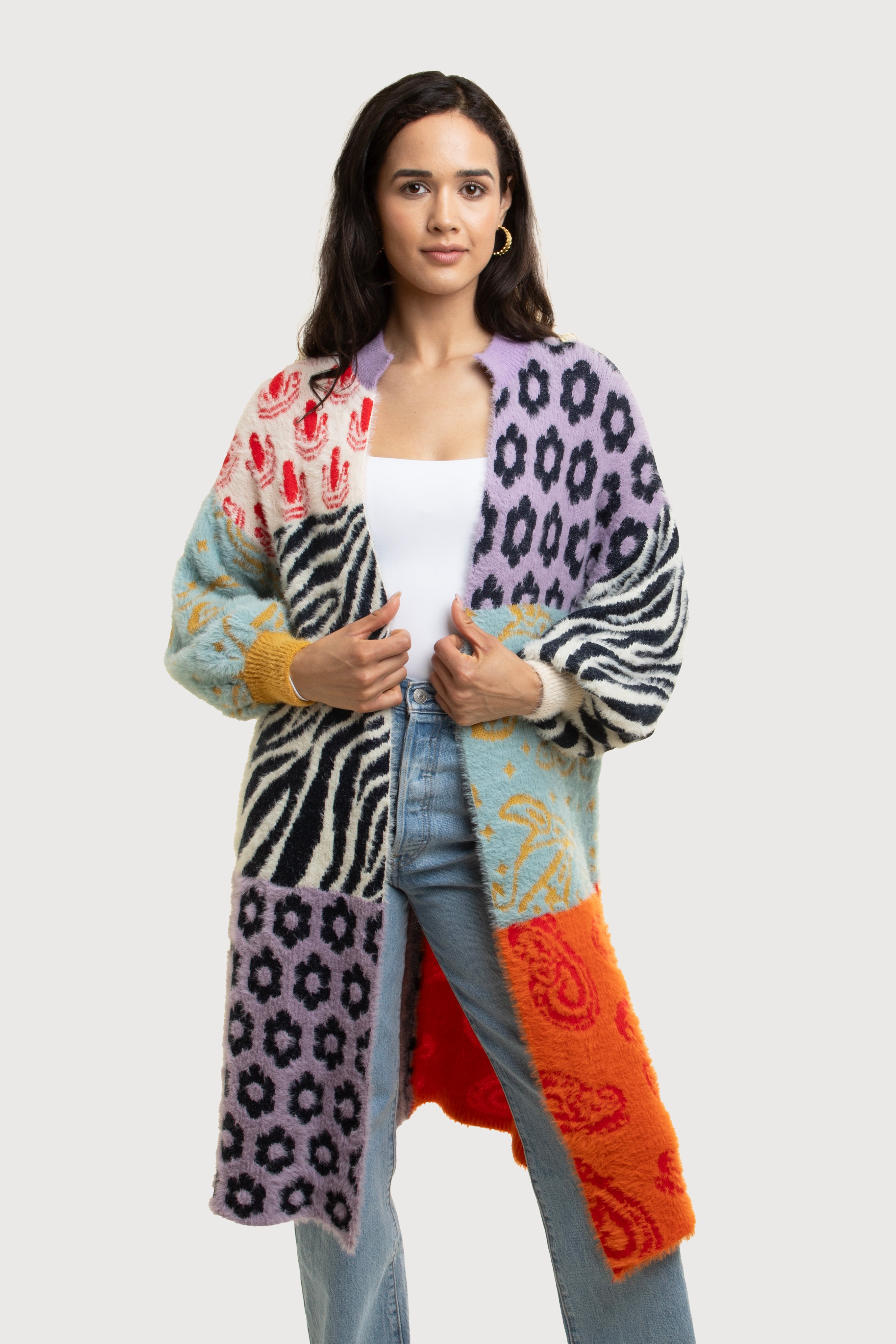 Soft Multi-Patterned Cardigan for Women - Cozy Knit Sweater with Stylish Designs | Perfect for Fall Layering, Office Wear & Casual Outfits