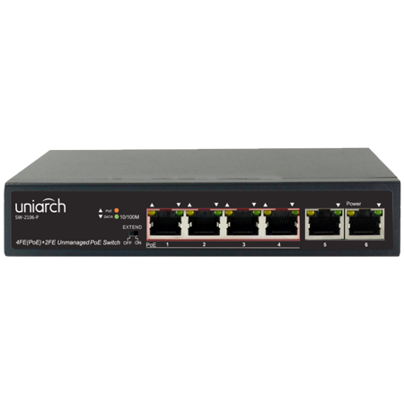 Uniview SW 2106 P Uniarch 6 Port PoE Switch - High Speed Network Switch for Home & Office, Smart Security Cameras & IoT Devices