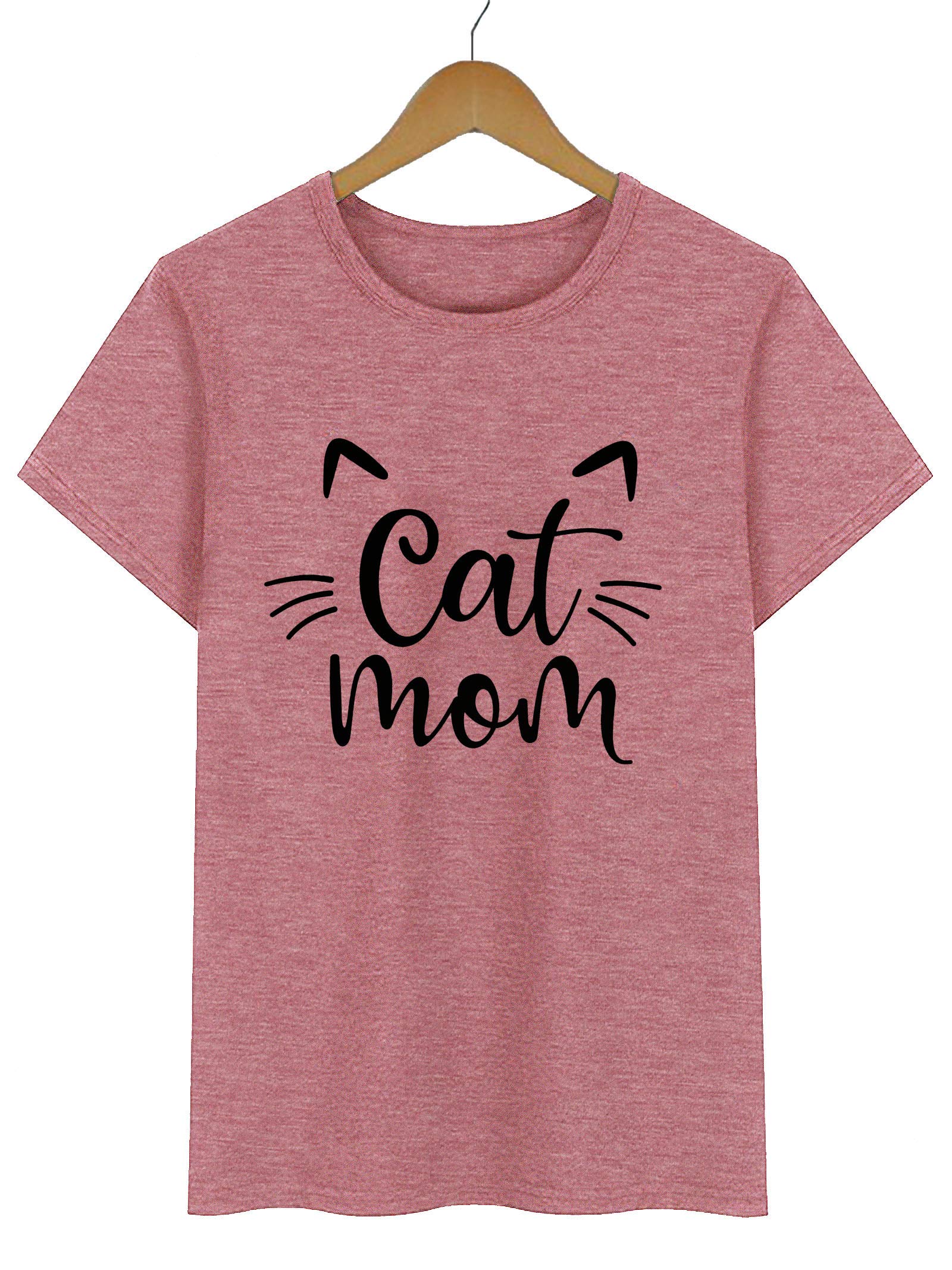 Funny Cat Mom T-Shirts for Women - Cute Cat Mama Graphic Tees - Perfect Pet Lover Gifts - Ideal for Casual Wear, Cat Cafes & Pajama Parties