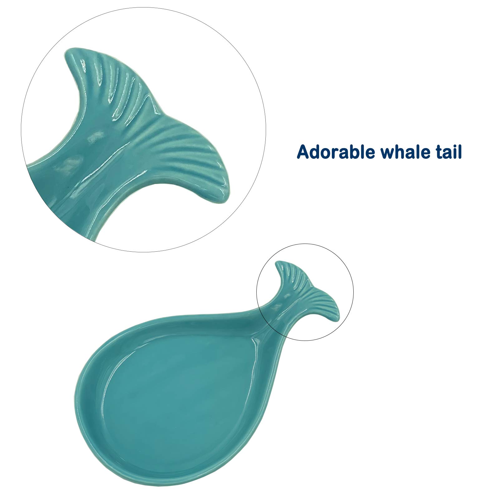 Ceramic Whale Spoon Rest for Kitchen - Coastal Beach Theme, Non-Slip Ceramic Utensil Holder - Perfect for Cooking, Serving & Coastal Home Decor