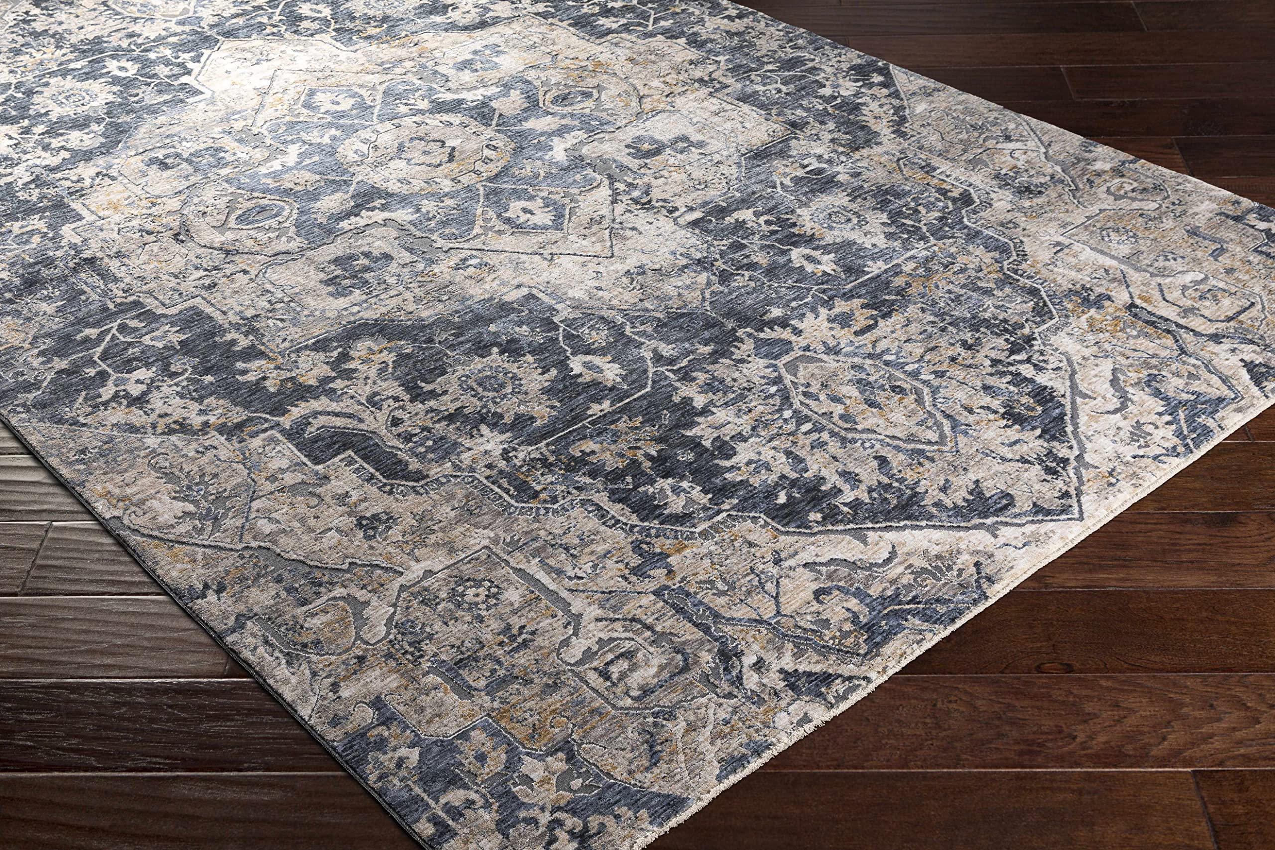 Hauteloom Beaudesert Modern Area Rug for Living Room & Bedroom - Soft Brown, Gray, Blue Handwoven Rug - 2'7