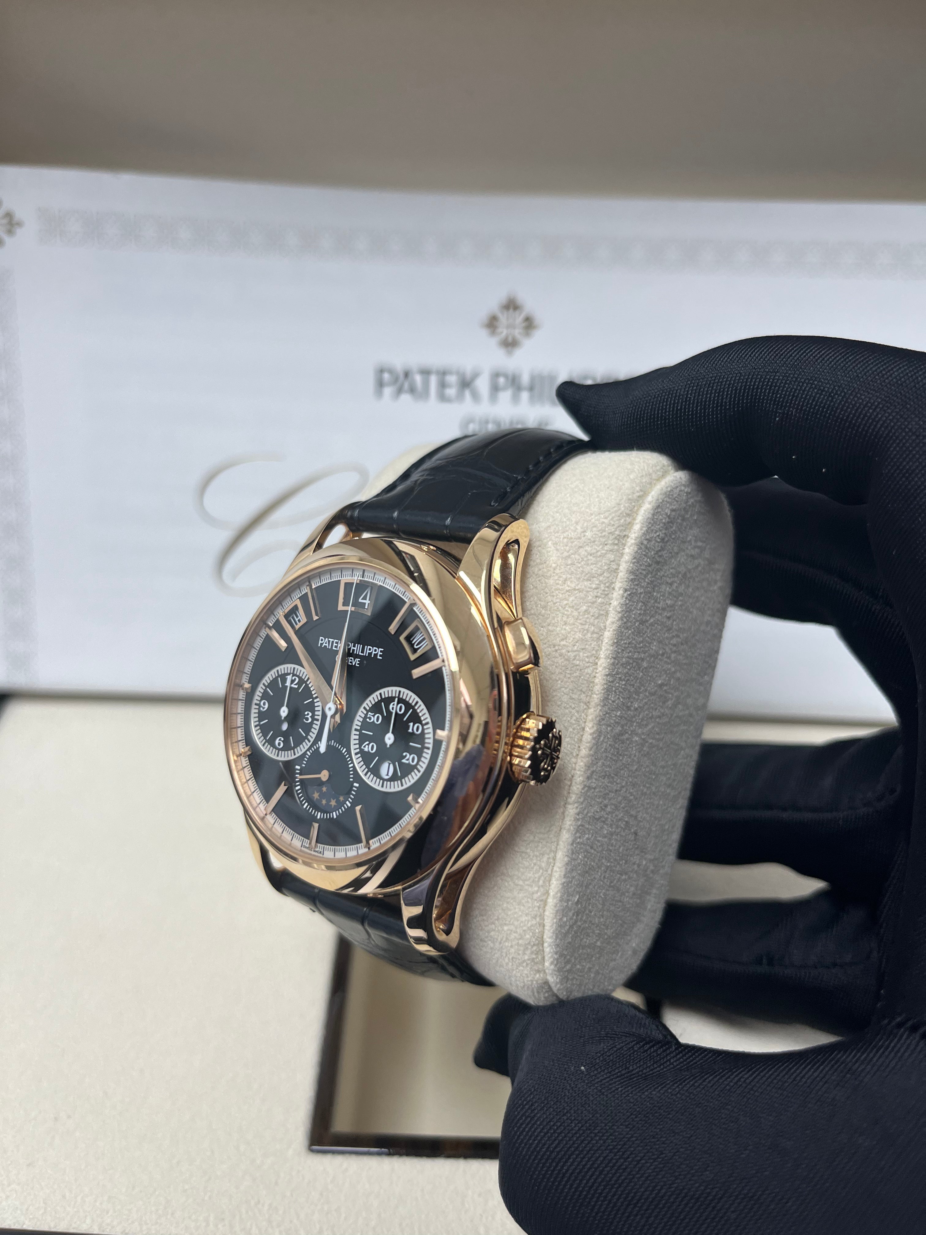 Patek Philippe Grand Complications 5208R-001 Rose Gold Black Dial Luxury Watch - Perfect for Formal Events & Collectors