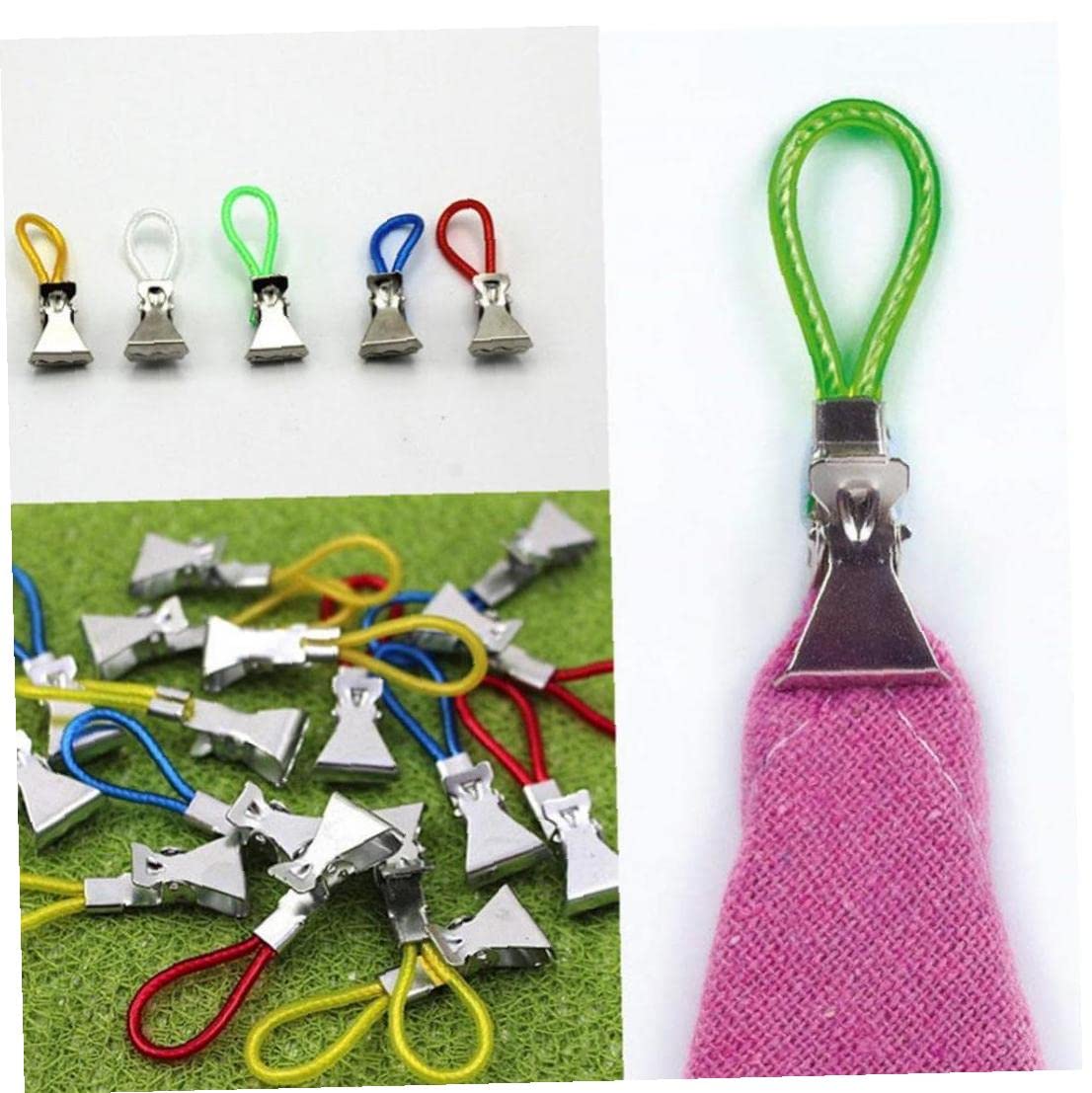 5-Pack Towel Clips - Heavy Duty Tea Towel Holder Clips for Kitchen, Bathroom & Cupboards - Durable Hanging Cloth Hook Hangers - Perfect for Organizing Towels, Aprons & Dishcloths (Ideal for Home & RV Use)