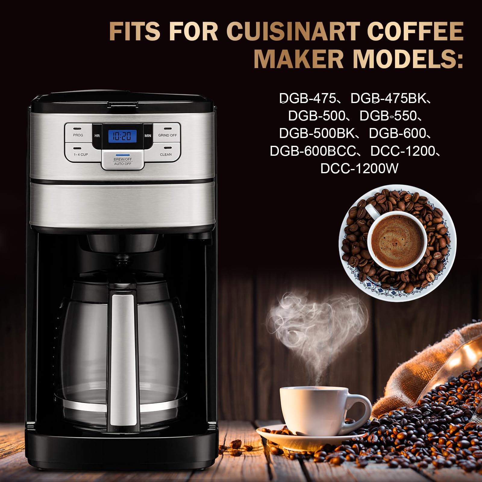 Cuisinart DGB-500GLID Replacement Grinder Assembly Lid - Clear Coffee Maker Part for DGB-500 Series | Perfect for Home Brewing & Coffee Shop Maintenance