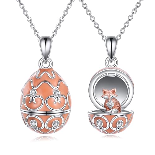 fox in egg necklace