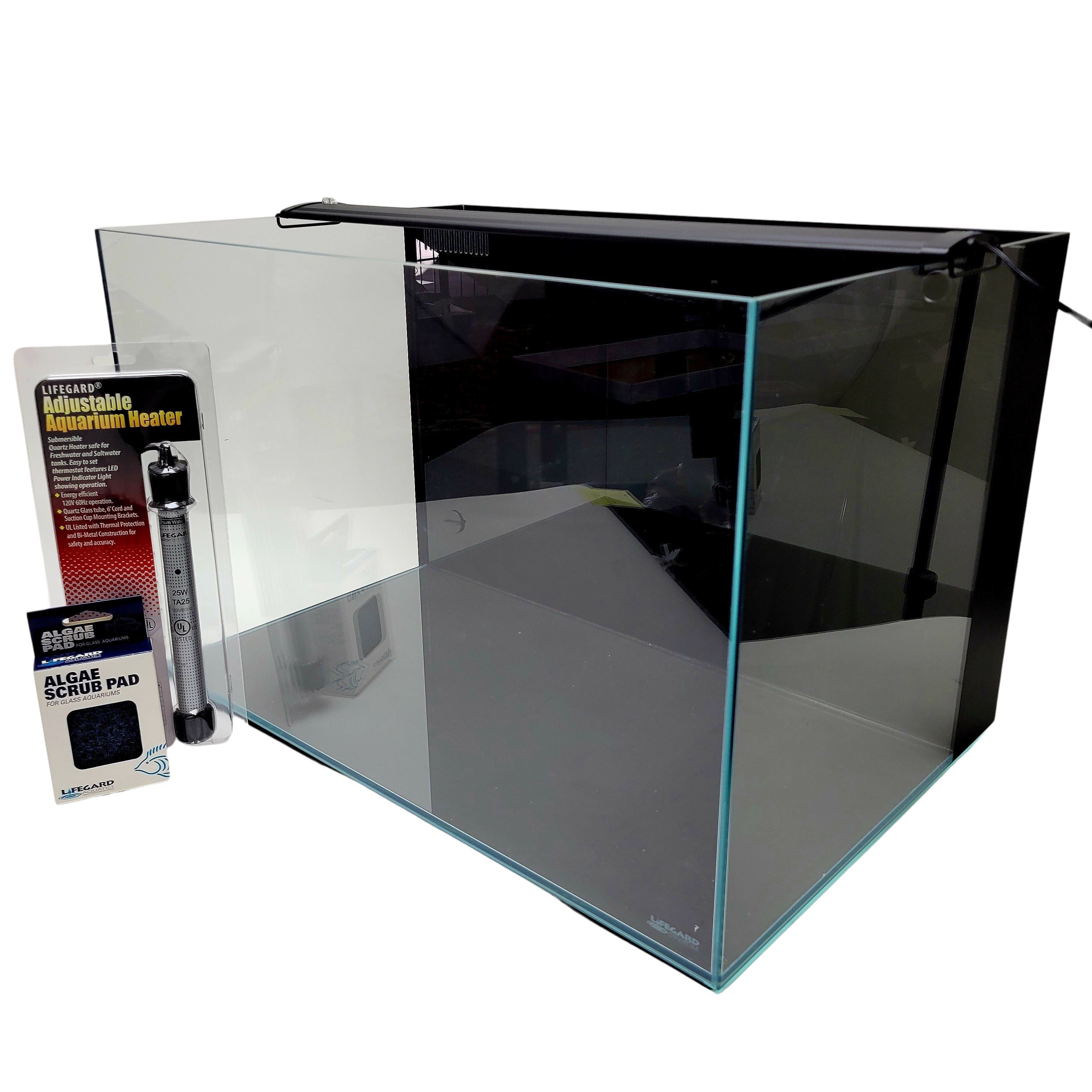Lifegard Aquatics 24 Gallon Complete Aquarium Kit with LED Lighting & Filtration System – Perfect for Home, Office, or Classroom Fish Tank Setup