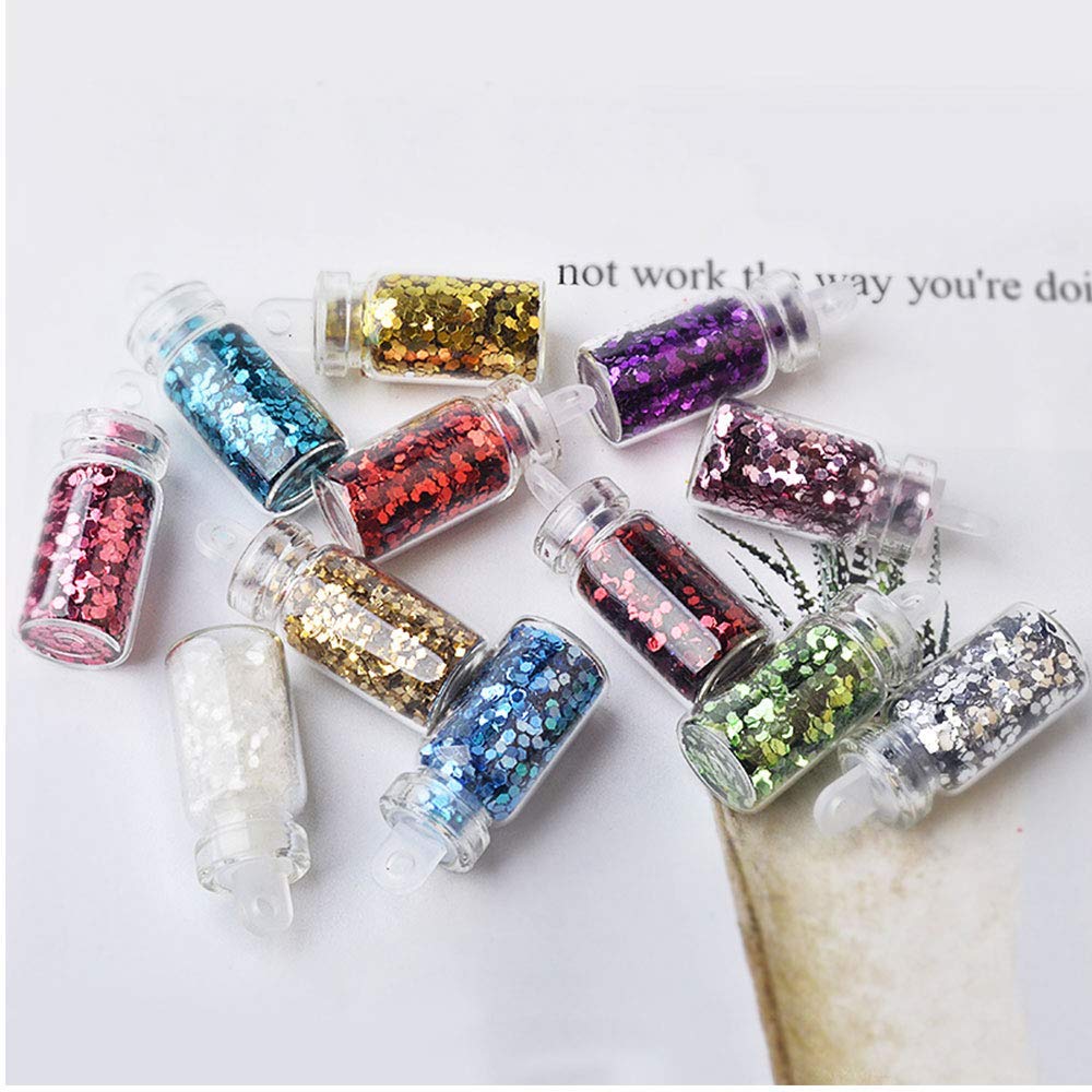 FAMEZA 48 Bottles Nail Art Sequins Glitter Powder Set - Shimmering Manicure Decorations for DIY Nail Designs - Perfect for Professional Salons, Home Manicures & Party Nail Art