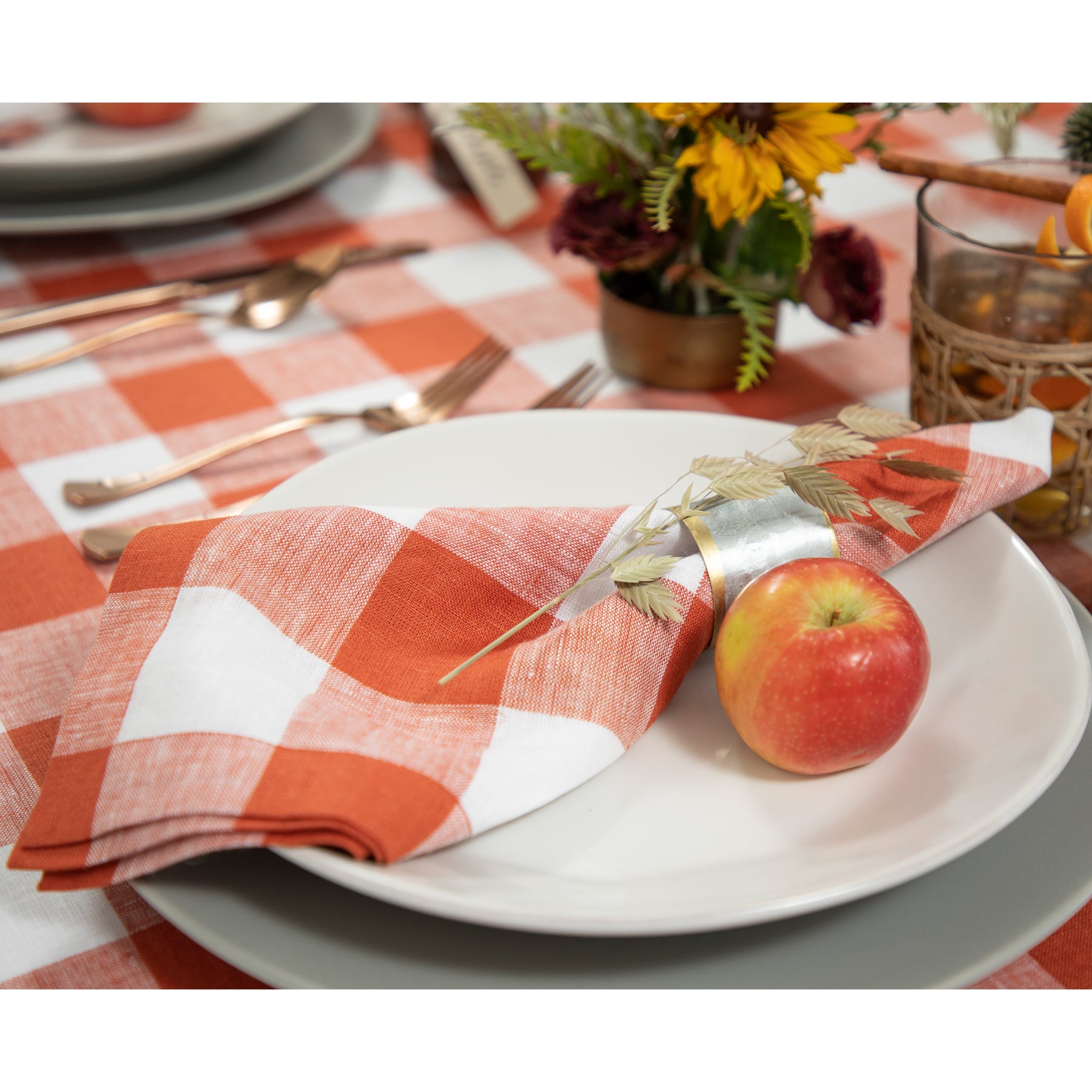 Buffalo Check Cotton Napkins - Set of 4 Premium Dinner Napkins for Holiday Table Setting, Christmas Decor & Farmhouse Dining - Reusable & Washable