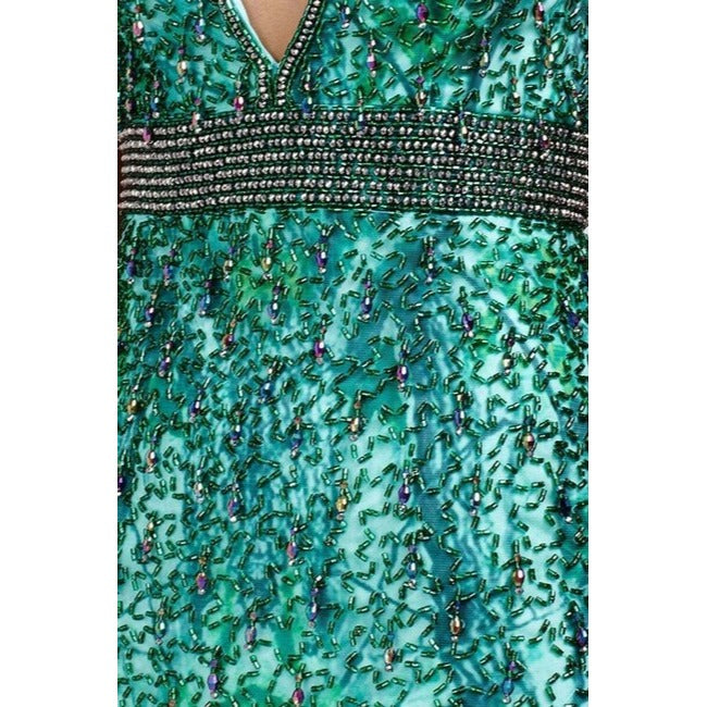 Jovani 28059 Green Beaded Cocktail Dress - Elegant Party Dress for Women, Perfect for Evening Events, Prom, and Special Occasions