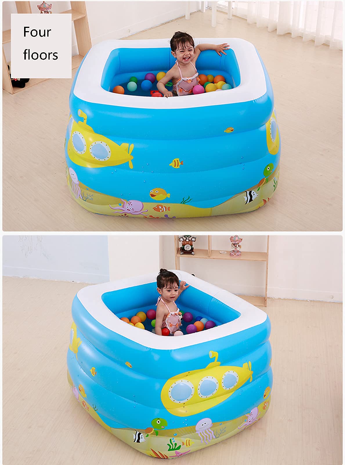 **Inflatable Swimming Pool for Kids - 115 x 95 x 75 cm Outdoor Paddling Pool, Summer Water Play Center for Backyard, Garden, and Beach Fun**    **Perfect for:** Kids' Summer Parties, Backyard Water Games, Beach Trips, and Outdoor Family Fun