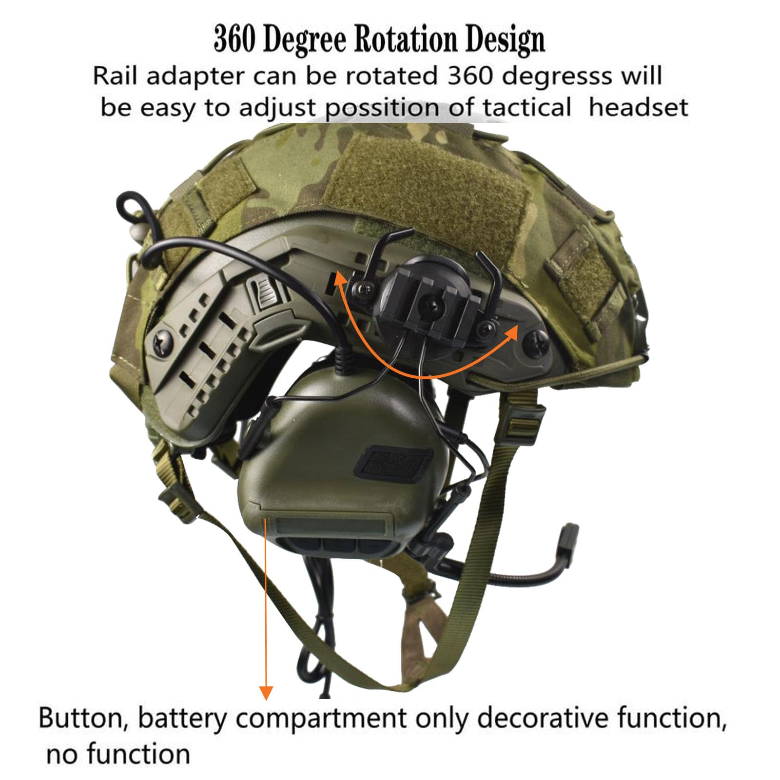 Tactical Airsoft Fast Helmet Set with Military Headset & Cover - Adjustable Memory Foam Protective Padding for Adults & Teens - Perfect for Paintball, Airsoft & Military Simulation Games
