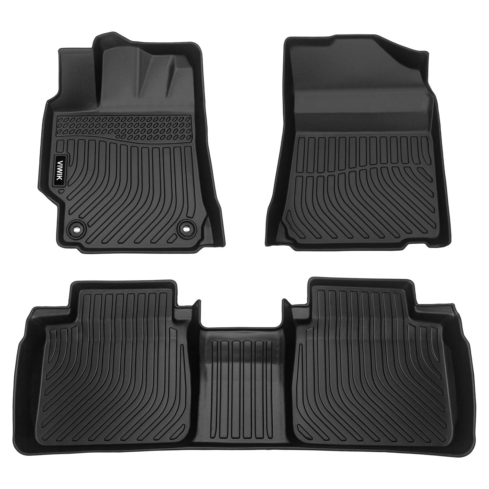 VIWIK All-Weather Custom Floor Mats for Toyota Camry 2012-2017 - Heavy Duty TPE Car Mats Full Set (Front & Rear Seat Liners) - Perfect for Winter, Rain, Mud & Snow Protection