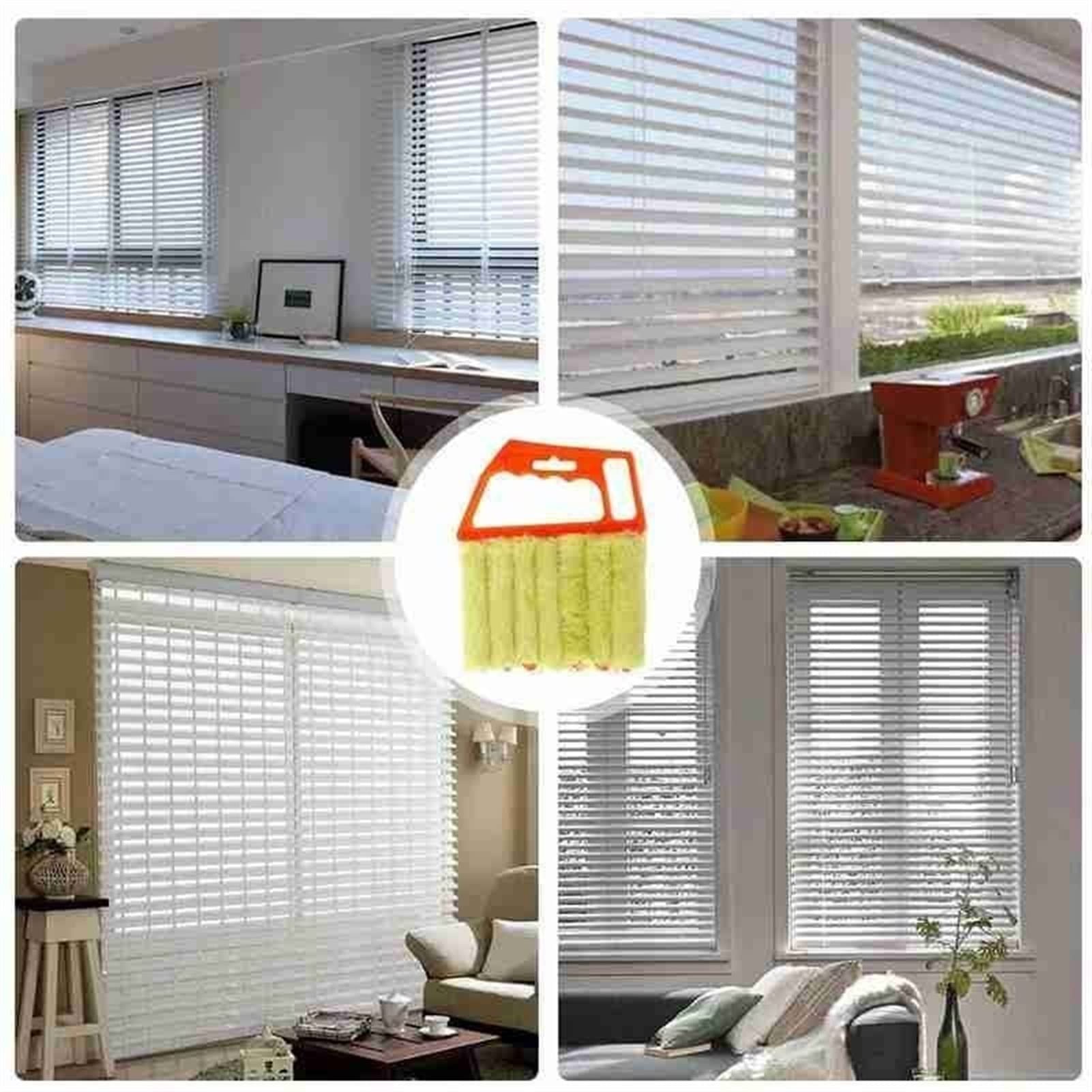 7-Toothed Shutter Cleaner Brush - Washable Microfiber Dust Remover for Blinds, AC & Car Vents