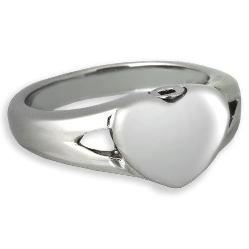 Stainless Steel Elegant Heart Cremation Ring for Ashes - Perfect Memorial Jewelry for Loved Ones | Sympathy Gift for Women & Men