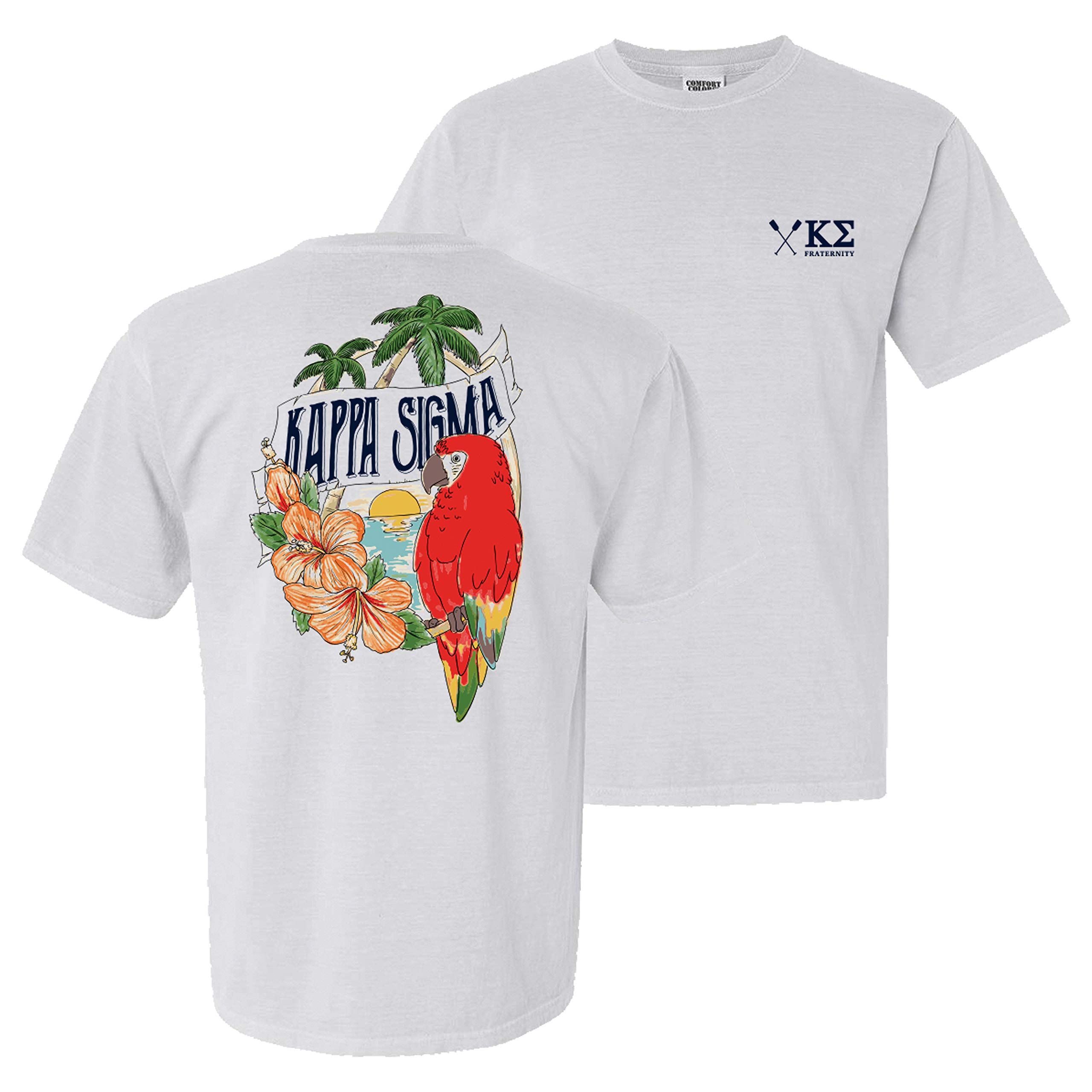 Kappa Sigma Fraternity Comfort Colors Tropical T-Shirt - Soft Cotton Greek Letter Tee for College, Parties & Brotherhood Events