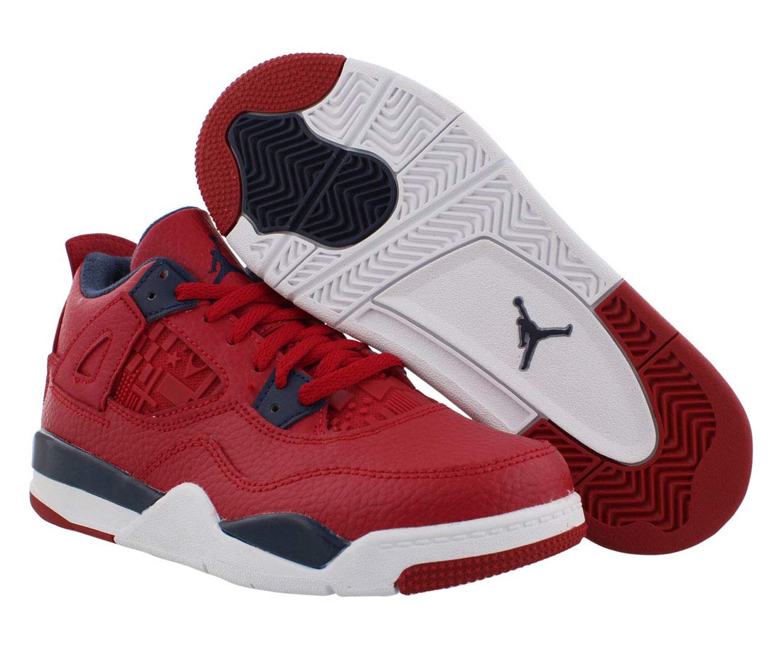 Nike Jordan 4 Retro PS Kids Basketball Shoes BQ7669-617 - Comfortable Sneakers for Little Boys & Girls - Perfect for School, Playground & Casual Wear